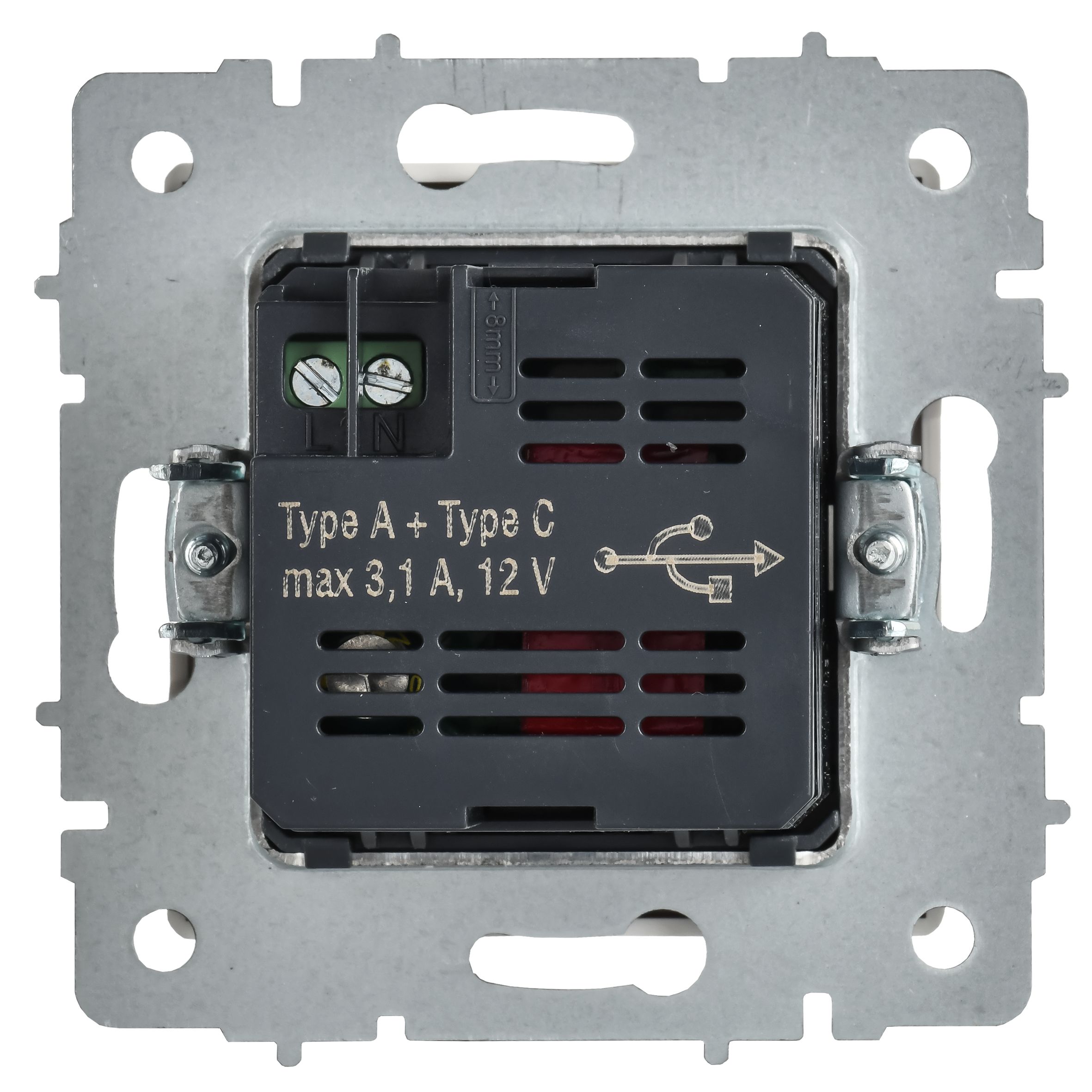 BRITE Розетка USB A+C 18Вт РЮ11-1-БрАБ арктический белый IEK — фото