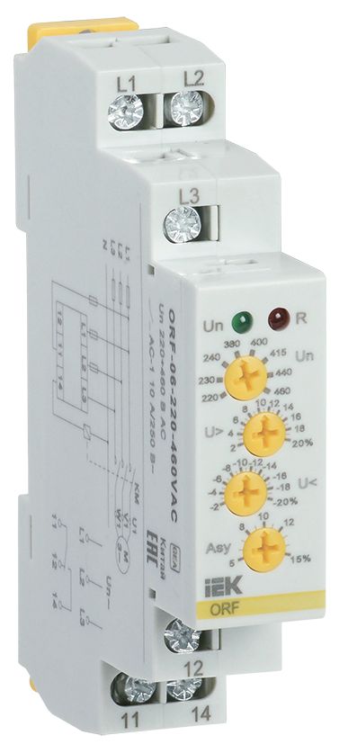 Реле контроля фаз ORF-06 трехфазное 220-460В AC IEK