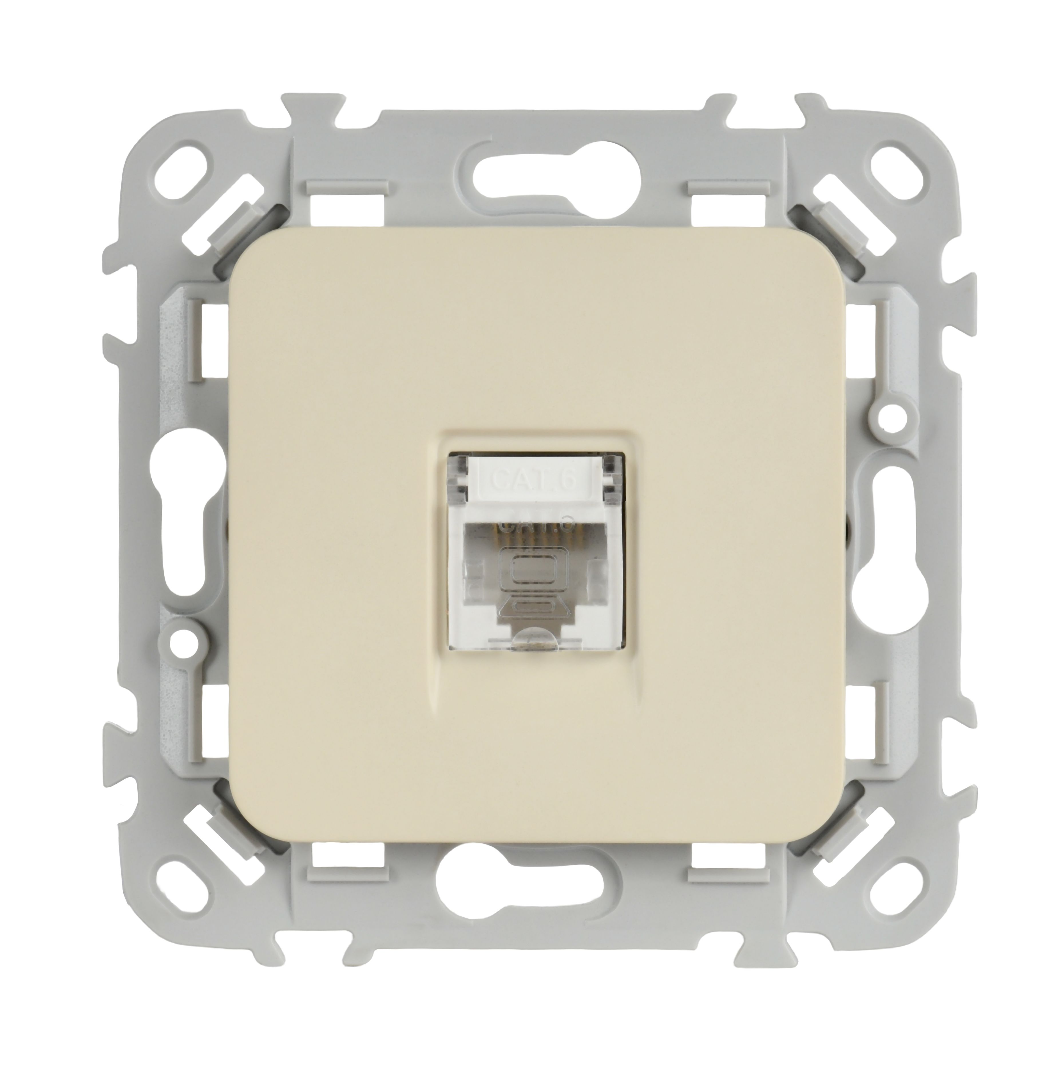 FLITE Розетка компьютерная RJ45 категория 6 UTP РК6-1-0-ФлСл сливочный IEK — фото