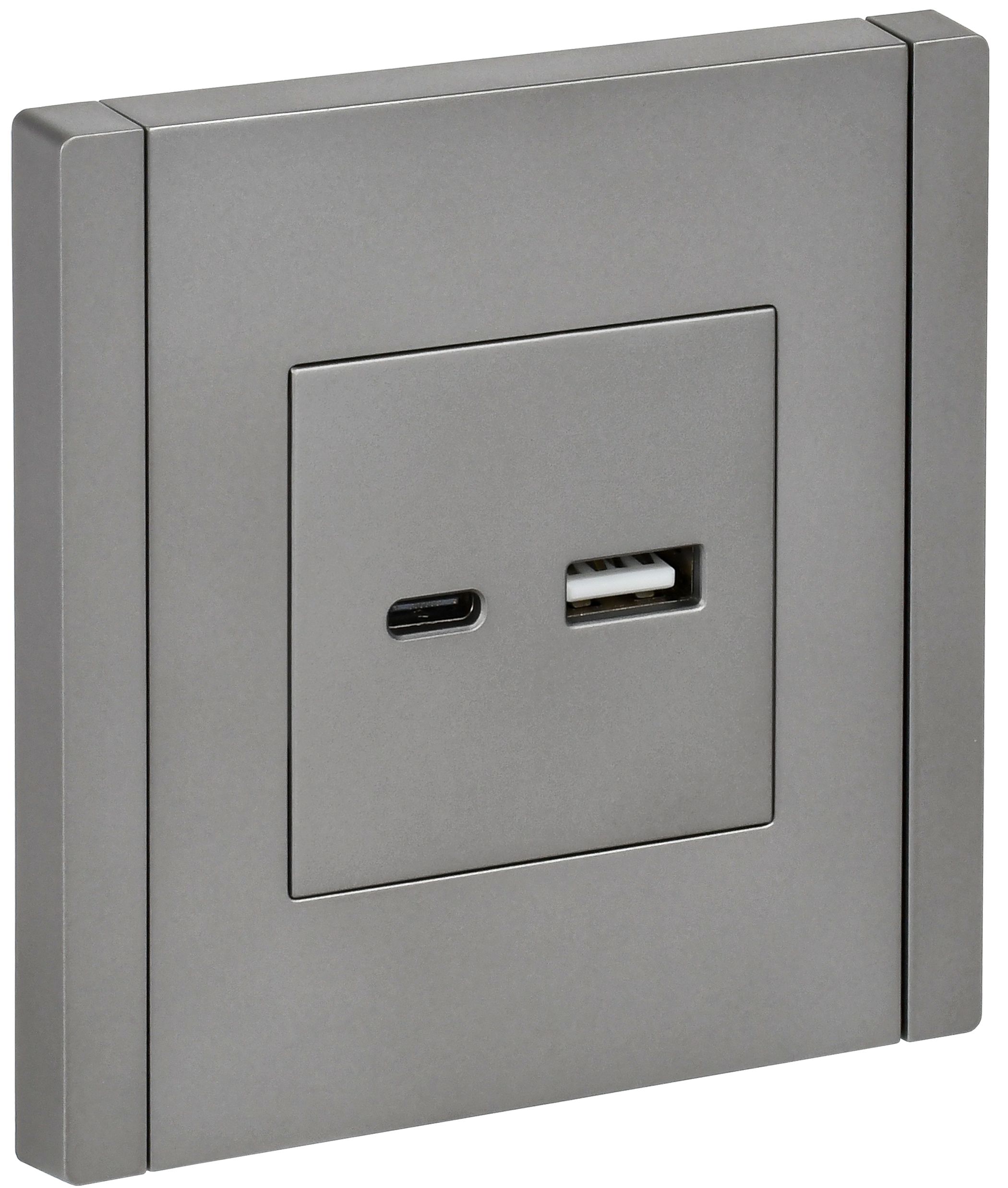 FORTE&PIANO Розетка USB A+C 3,1А FP550 сталь IEK — фото