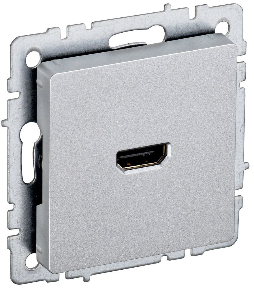 BRITE Розетка HDMI РHDMI-0-БрА алюминий IEK — фото