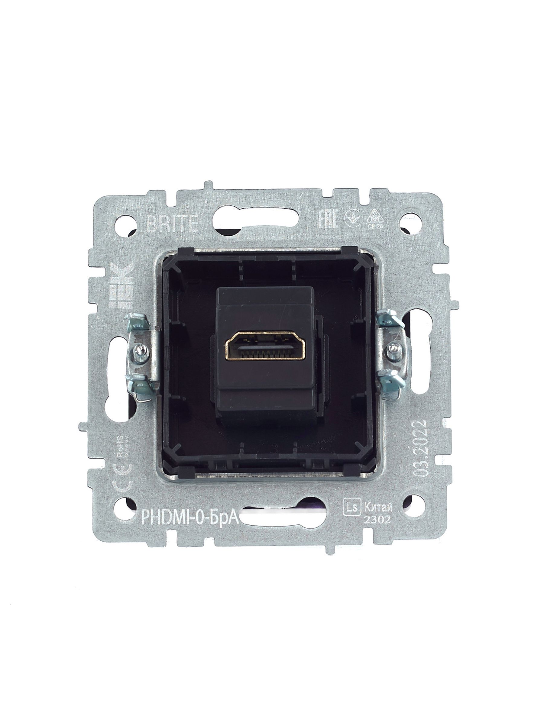 BRITE Розетка HDMI РHDMI-0-БрА алюминий IEK — фото