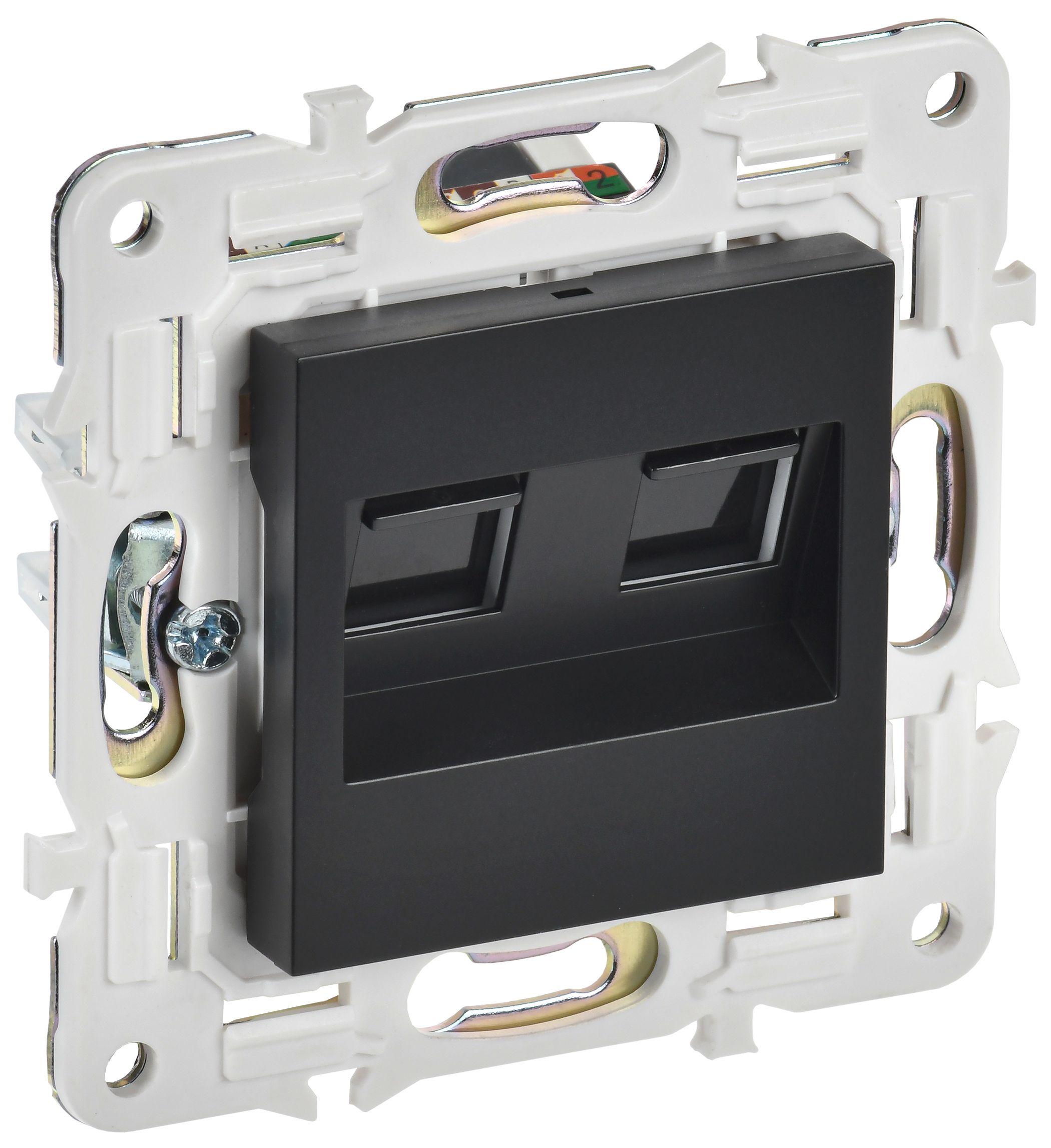 SKANDY Розетка компьютерная двойная RJ45 кат.5E SK-K03Bl черный IEK — фото