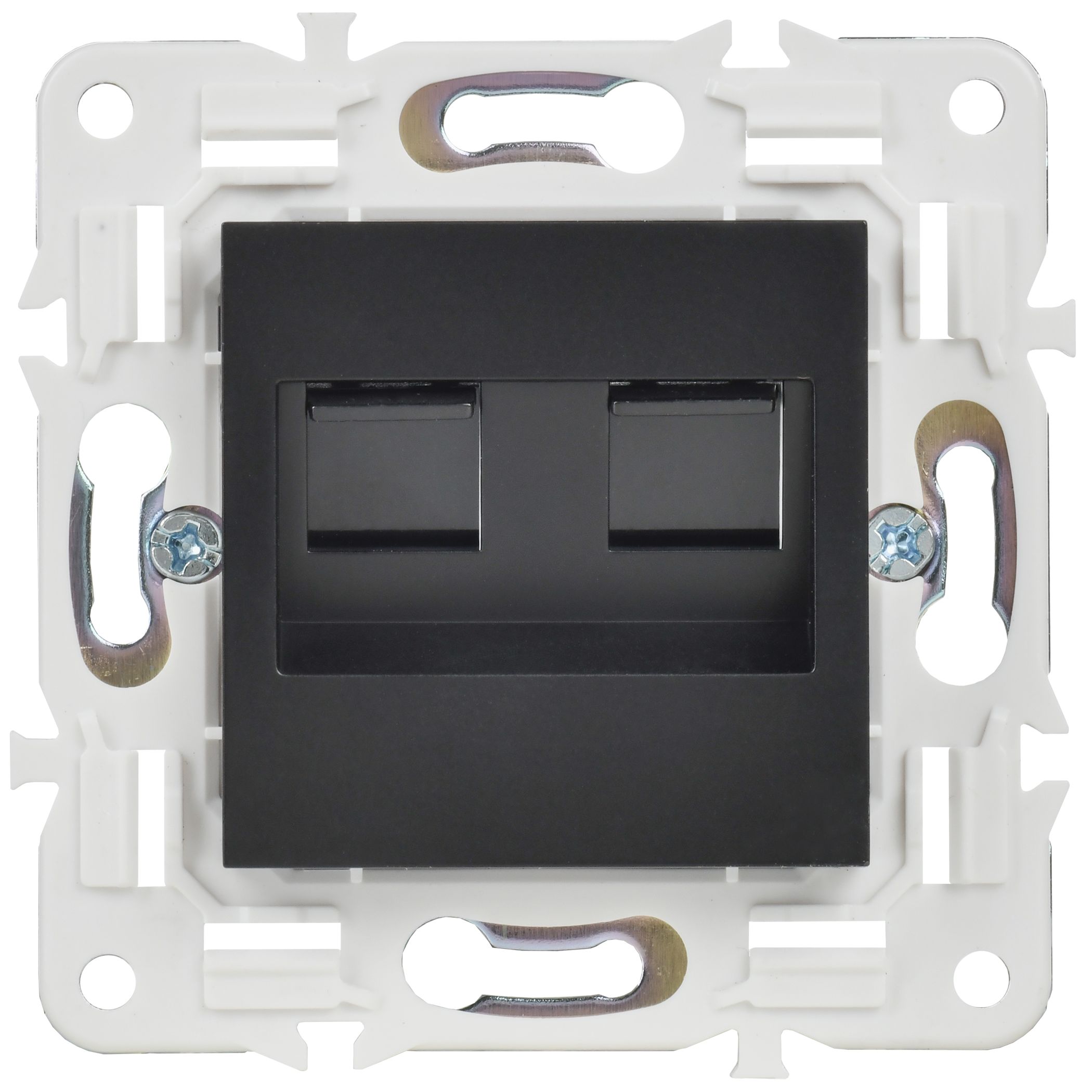 SKANDY Розетка компьютерная двойная RJ45 кат.5E SK-K03Bl черный IEK — фото