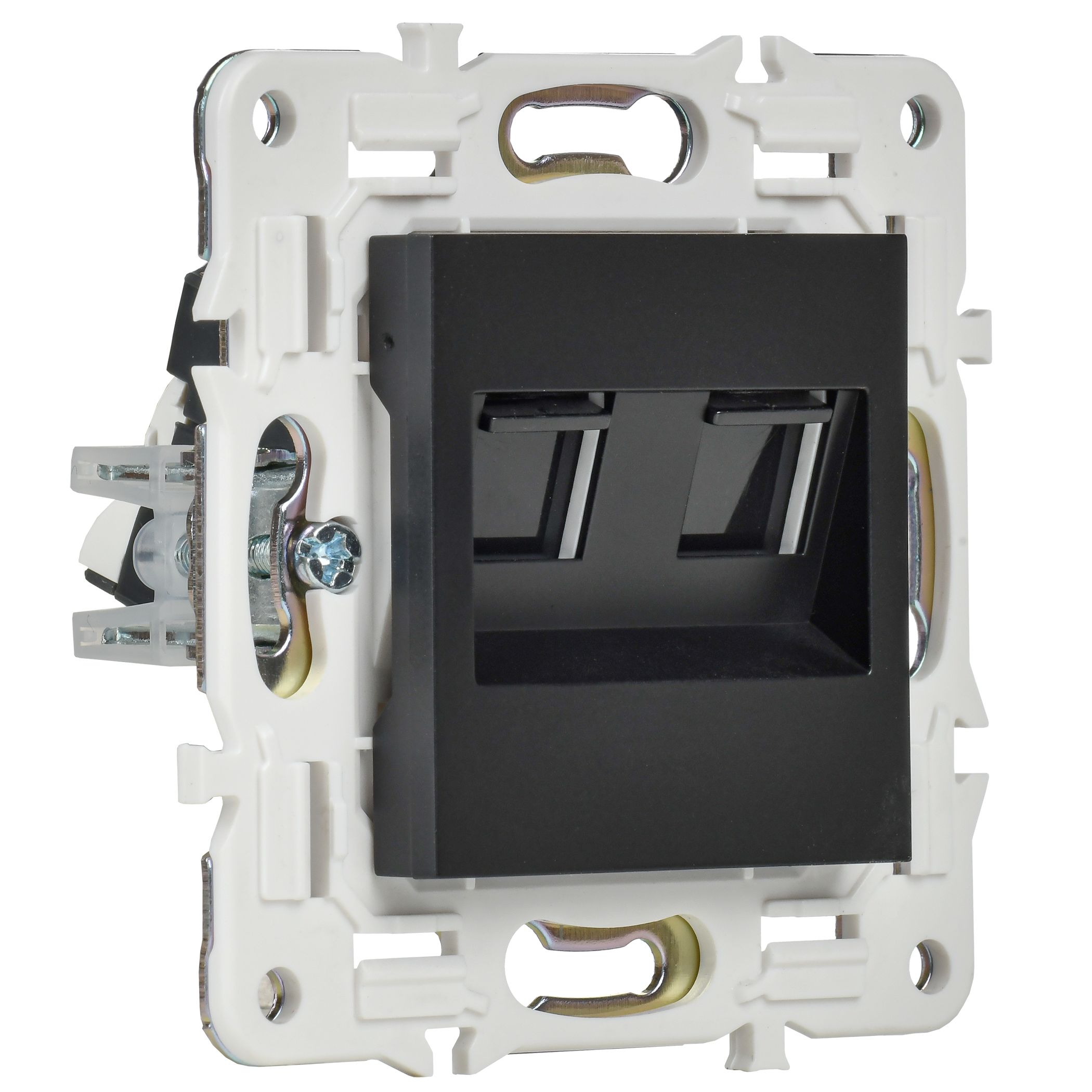 SKANDY Розетка компьютерная двойная RJ45 кат.5E SK-K03Bl черный IEK — фото