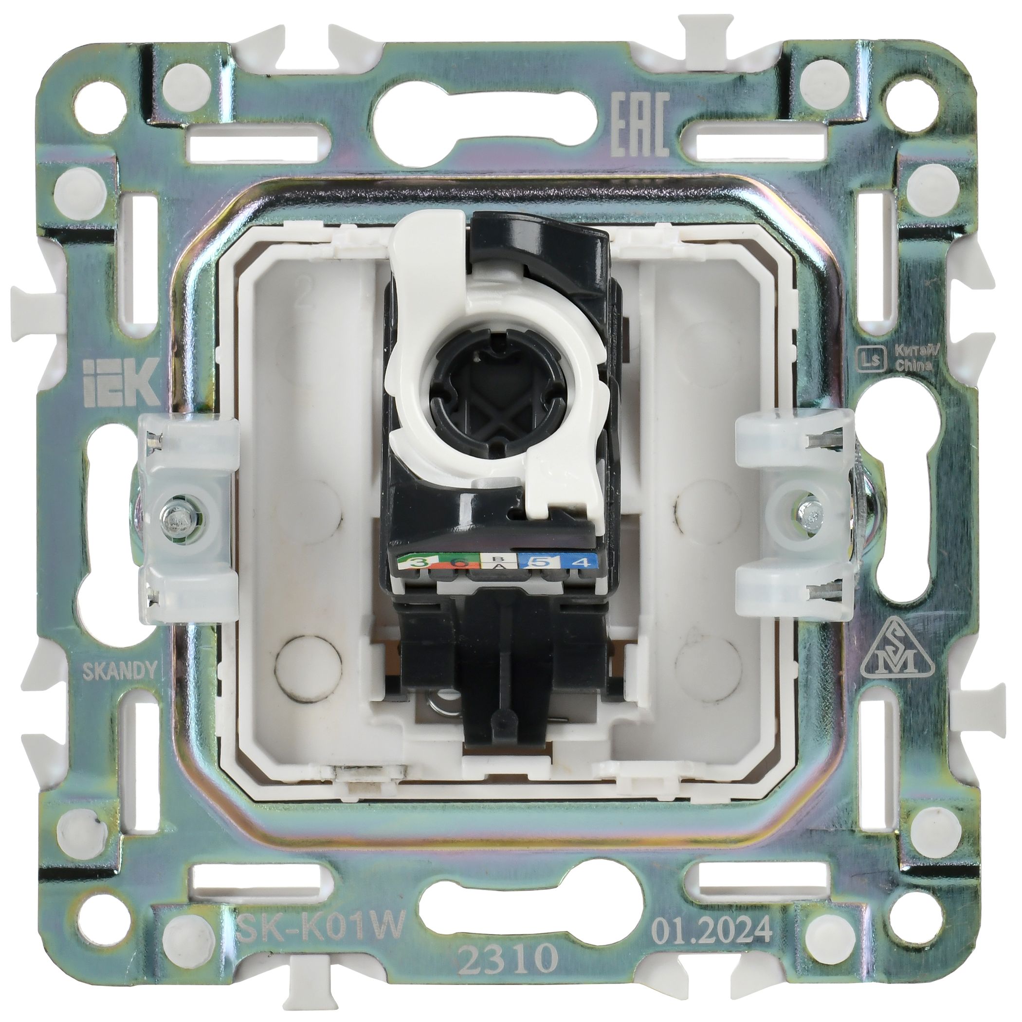 SKANDY Розетка компьютерная RJ45 кат.5E SK-K01W арктический белый IEK — фото