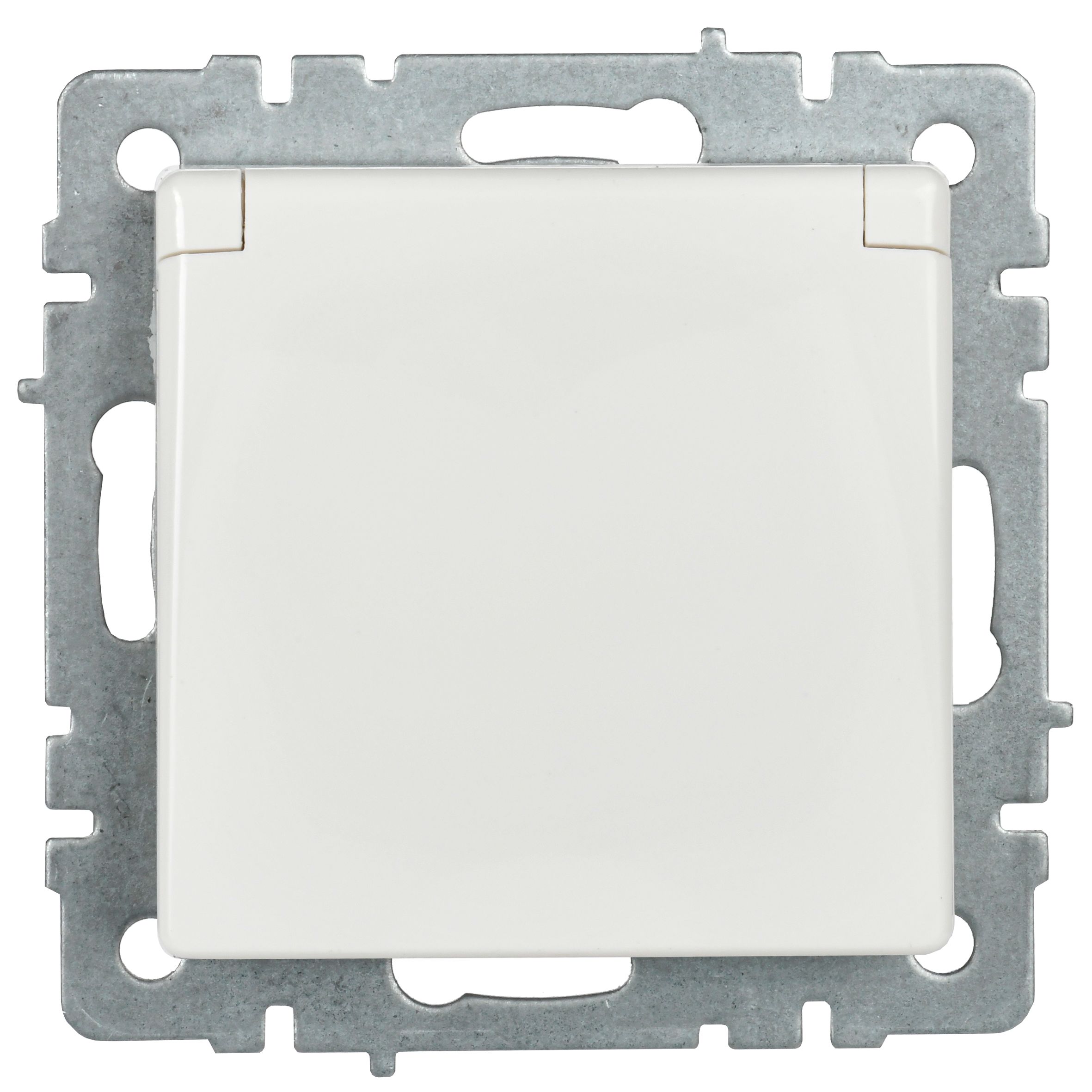 BRITE Розетка 1-местная с заземлением с защитными шторками и крышкой 16А IP20 РСбш10-3-БрБ белый IEK — фото