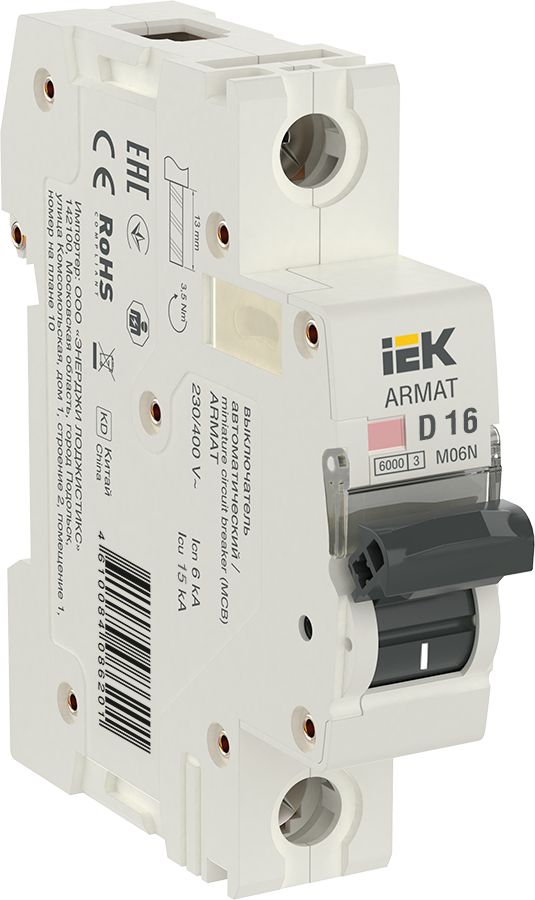 ARMAT Автоматический выключатель M06N 1P D 16А IEK — фото