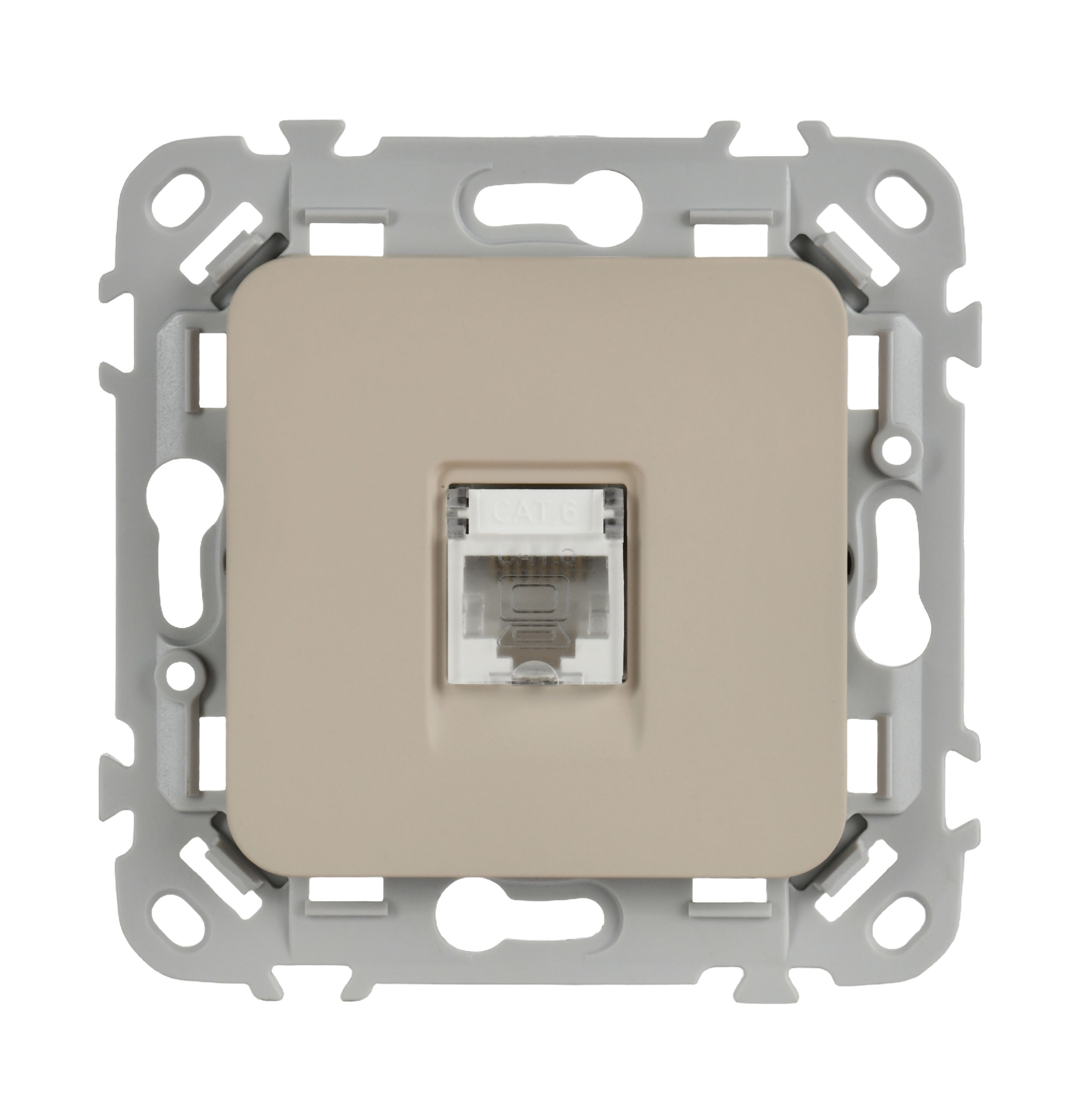 FLITE Розетка компьютерная RJ45 категория 6 UTP РК6-1-0-ФлЛ льняной IEK — фото