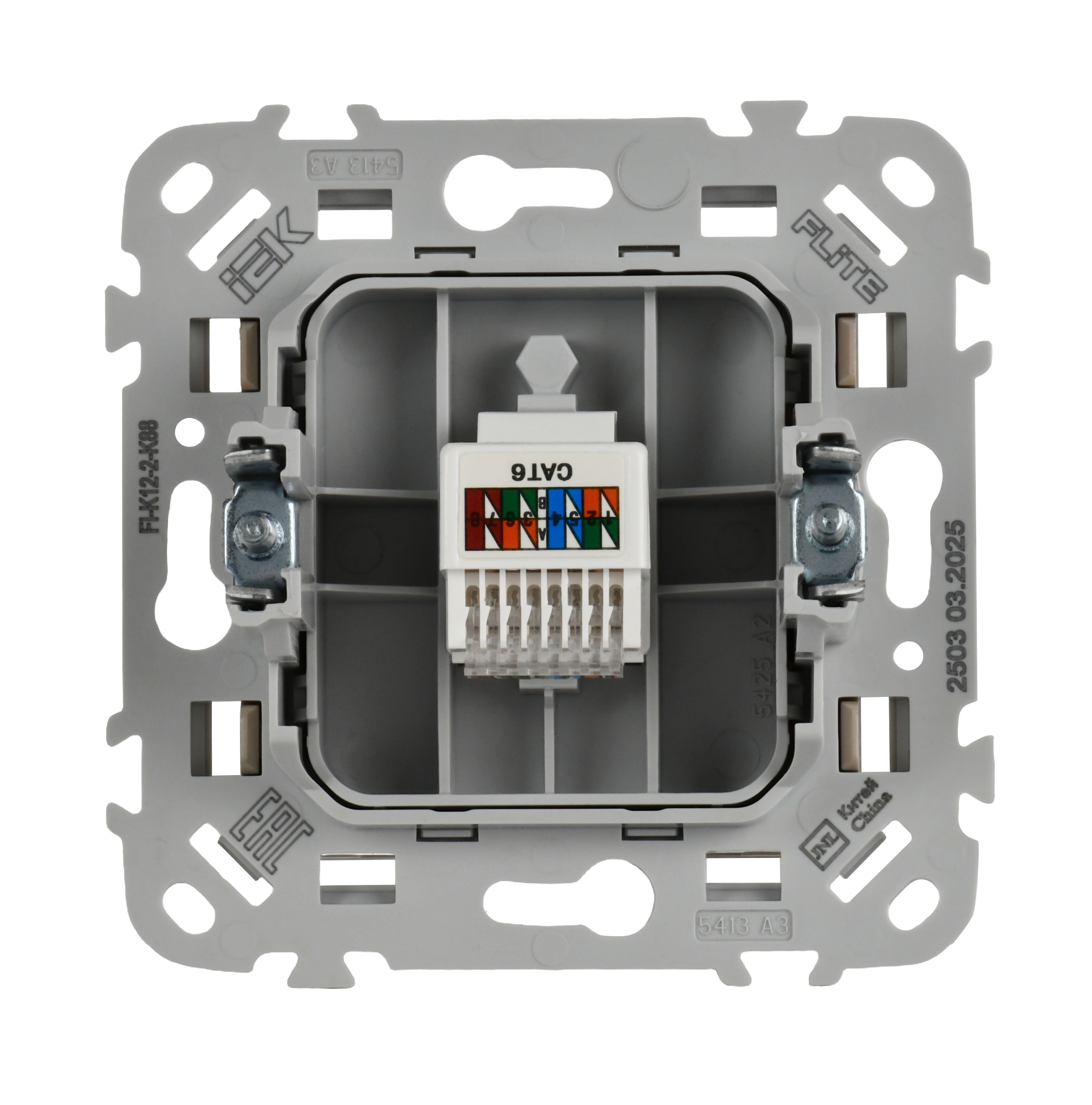 FLITE Розетка компьютерная RJ45 категория 6 UTP РК6-1-0-ФлЛ льняной IEK — фото