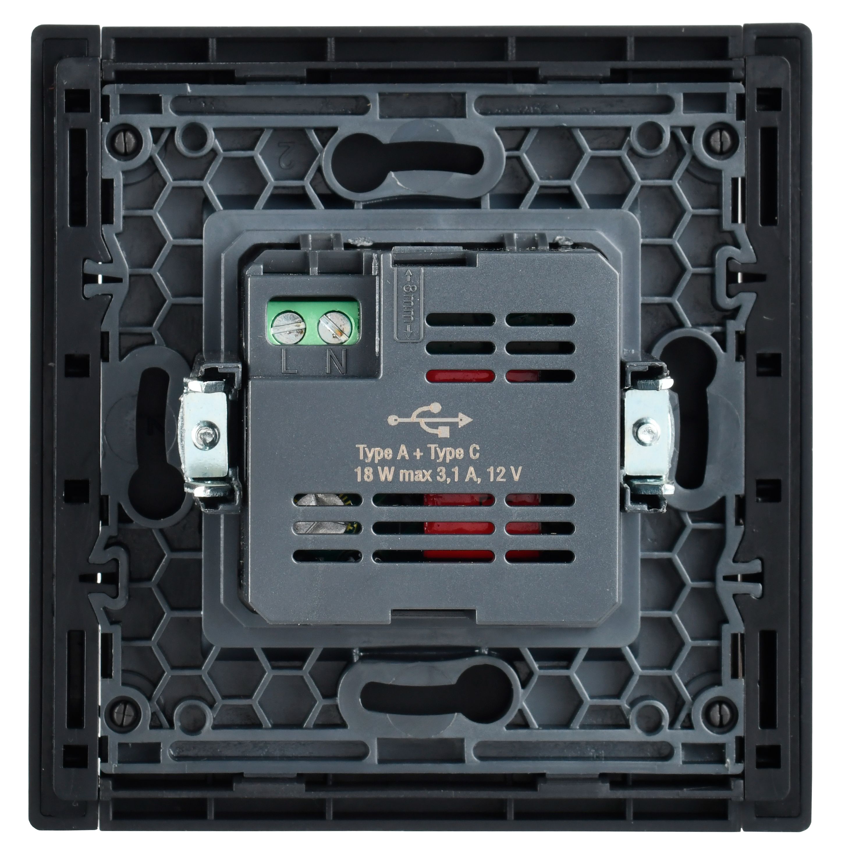 FORTE&PIANO Розетка USB A+C 18Вт FP551 сталь IEK — фото