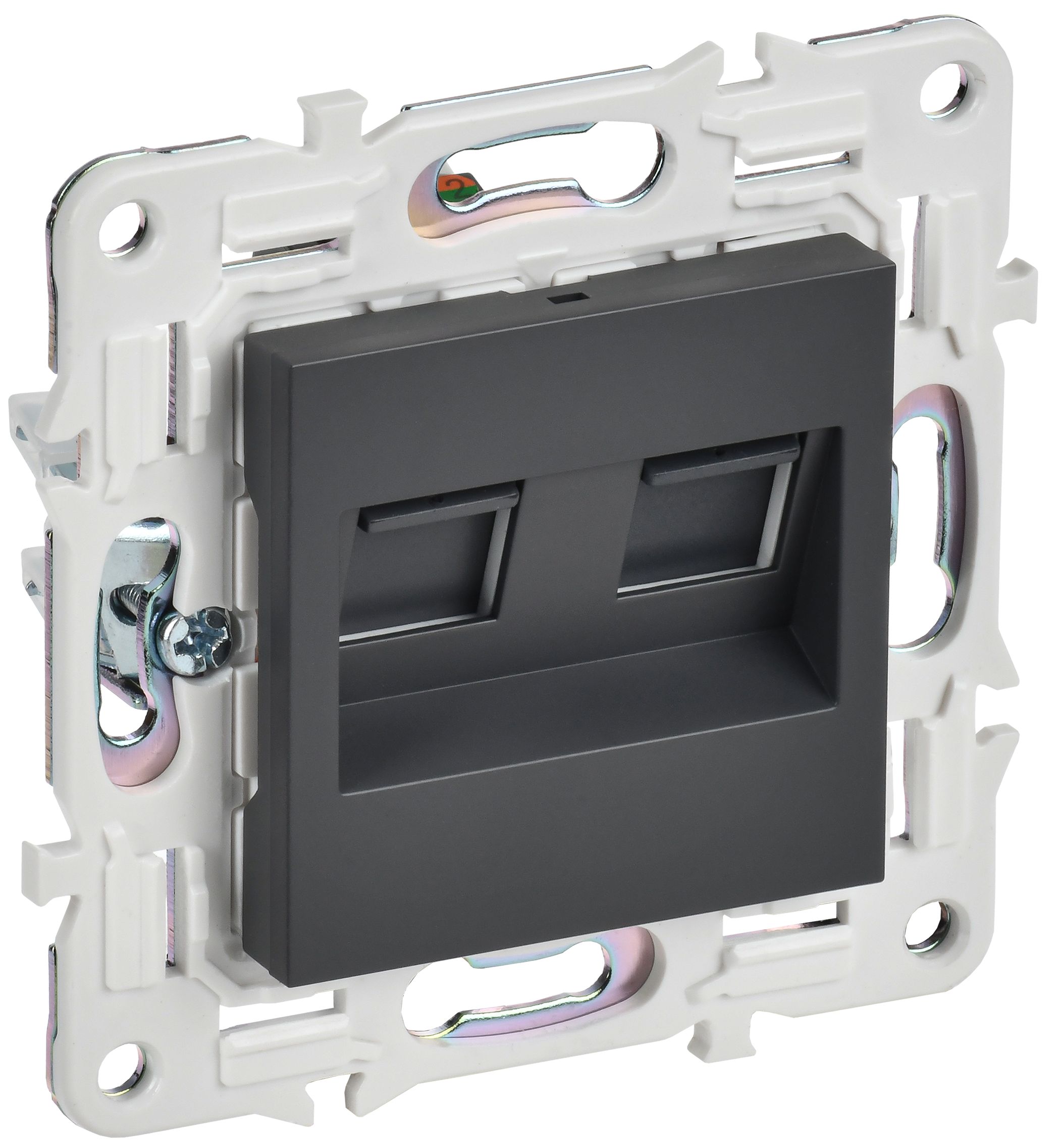 SKANDY Розетка компьютерная двойная RJ45 кат.5E SK-K03T титан IEK