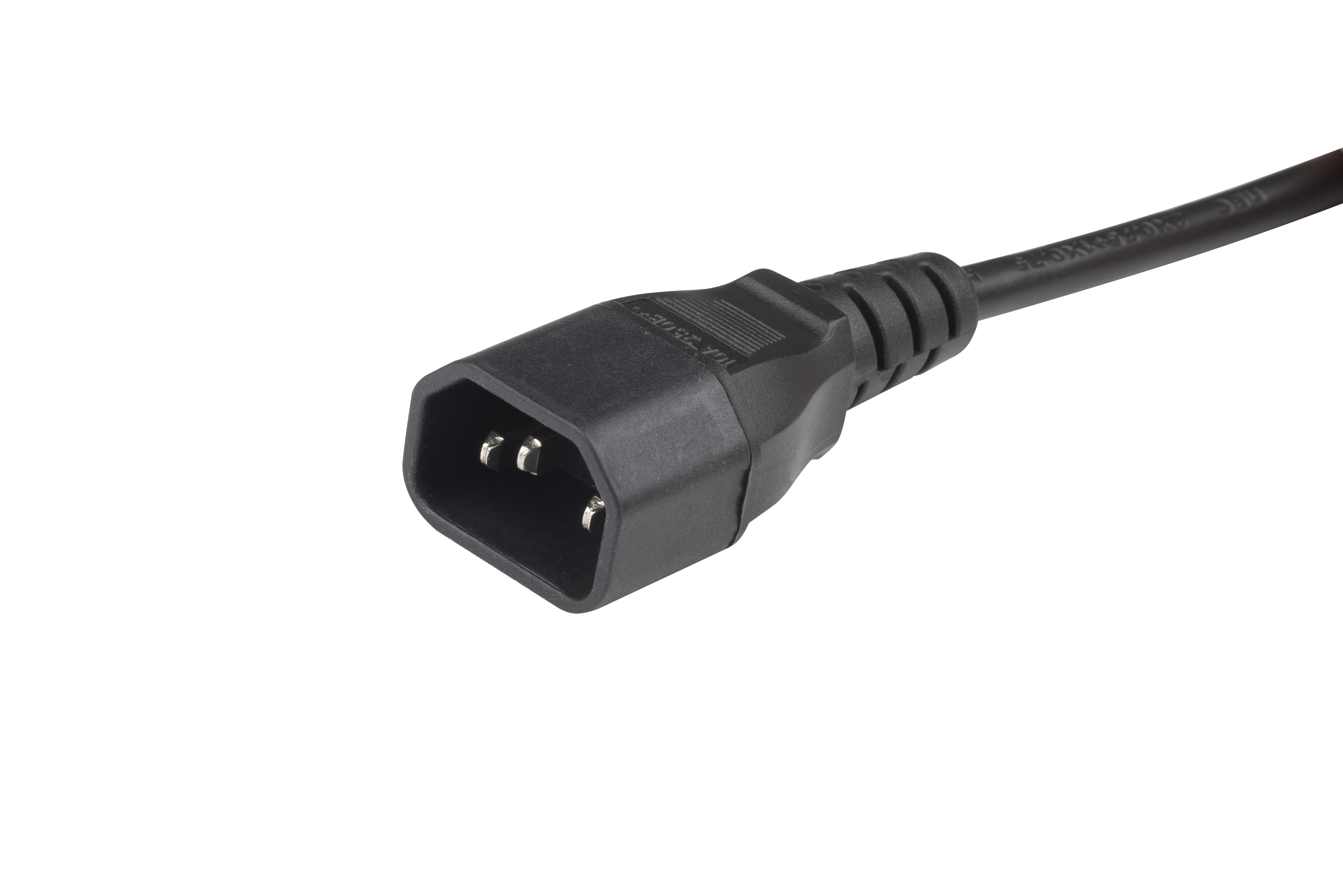 Hyperline PWC-IEC13A-IEC14-1.8-BK Кабель питания монитор-компьютер IEC 320 C13 (угловая) - IEC 320 C14 (3x0.75), 10A, прямая вилка, 1.8м, цвет черный (ПВС-АП-3*0,75-250-C13SC14-10-1,8 ГОСТ 30851.1-2002 (МЭК 60320-1:1994)) — фото