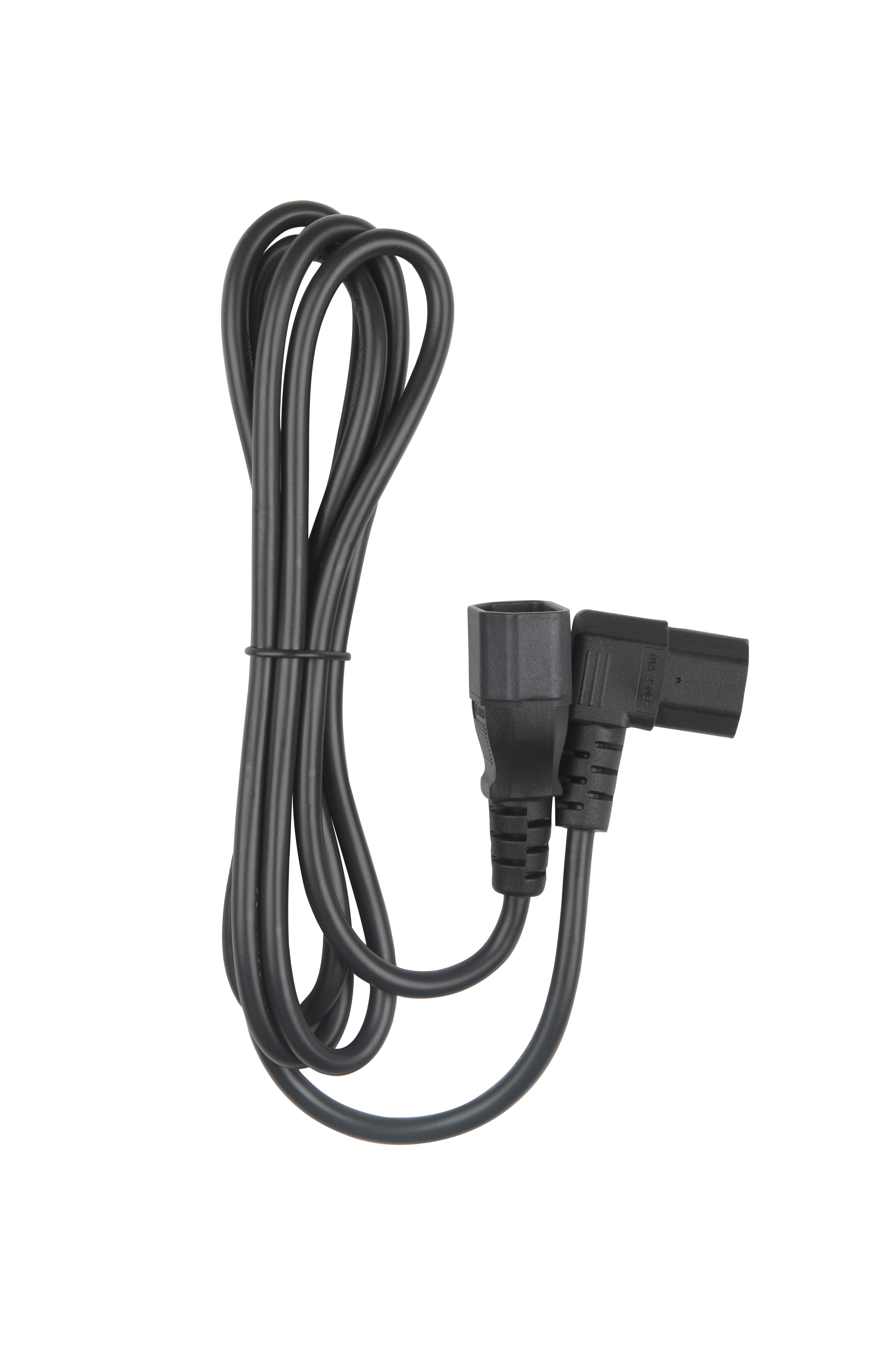 Hyperline PWC-IEC13A-IEC14-1.8-BK Кабель питания монитор-компьютер IEC 320 C13 (угловая) - IEC 320 C14 (3x0.75), 10A, прямая вилка, 1.8м, цвет черный (ПВС-АП-3*0,75-250-C13SC14-10-1,8 ГОСТ 30851.1-2002 (МЭК 60320-1:1994)) — фото