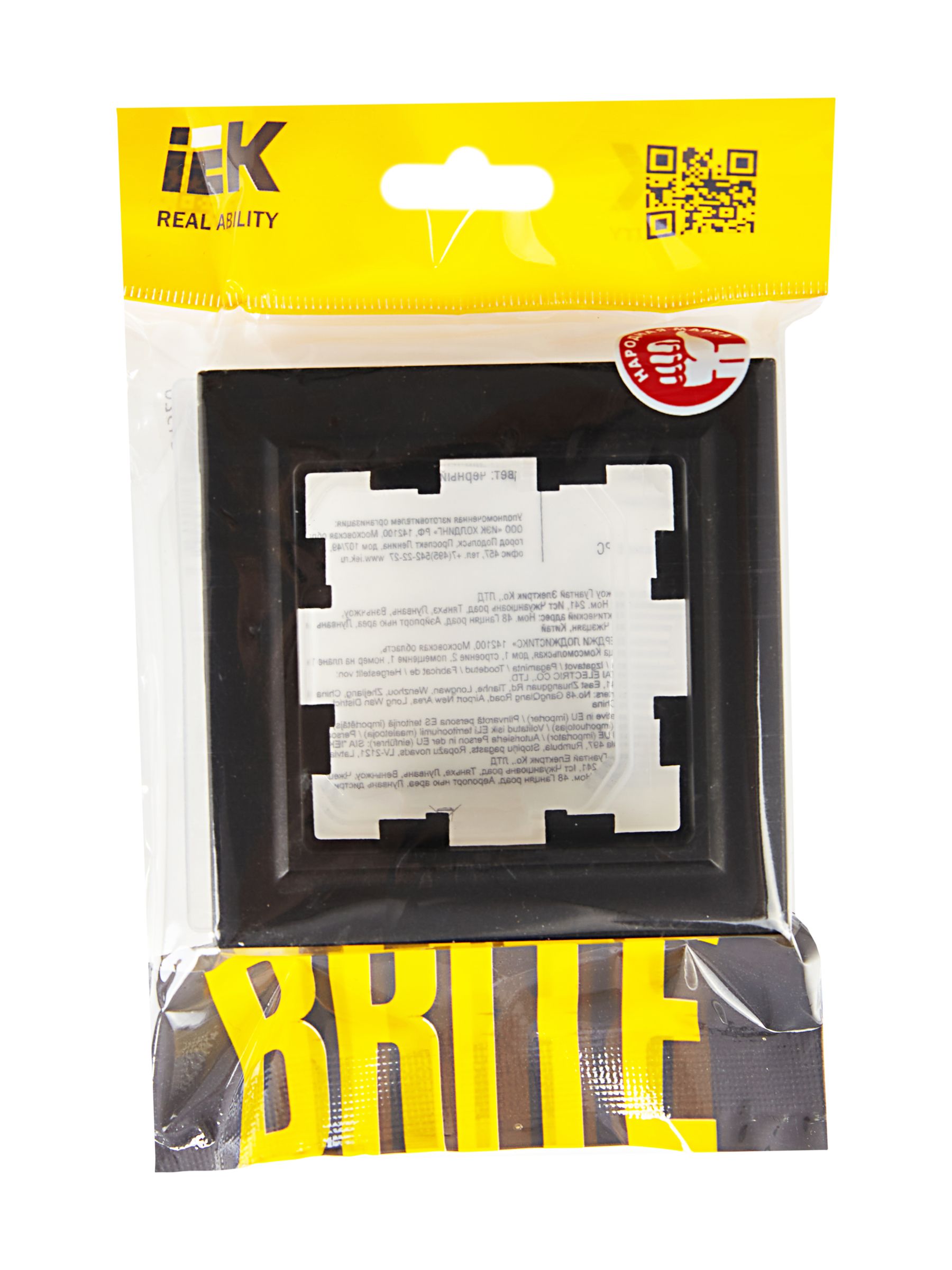 BRITE Рамка 1-местная IP44 РУ-1-БрЧ-44 черный IEK — фото