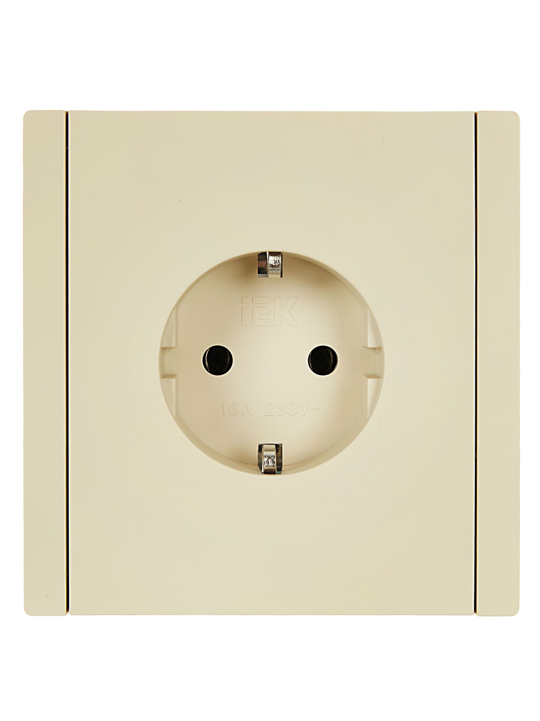 FORTE&PIANO Розетка 1-местная с заземлением без защитных шторок винтовое крепление 16А FP416 ваниль IEK — фото
