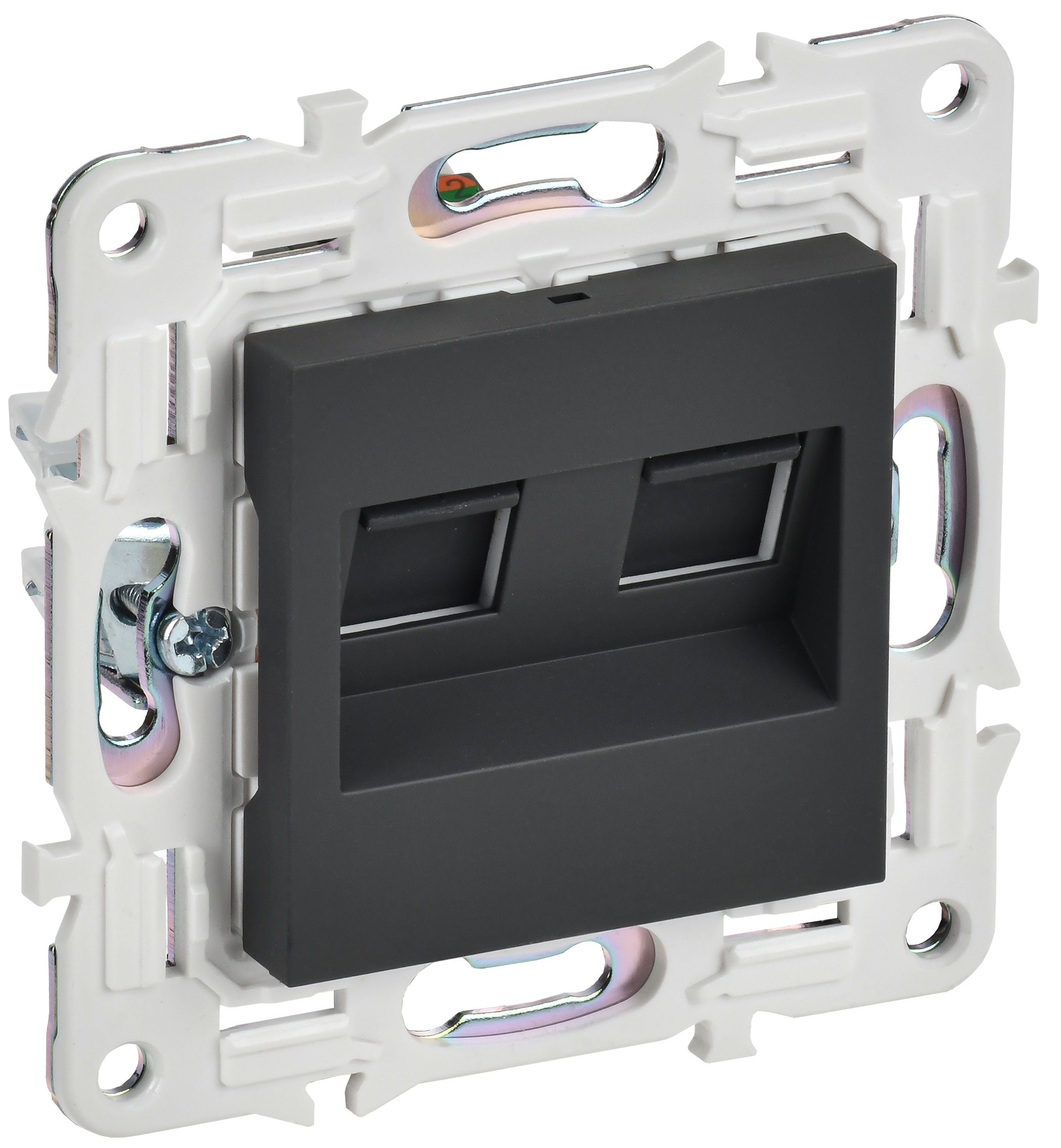 SKANDY Розетка компьютерная двойная RJ45 кат.5E SK-K03G графит IEK