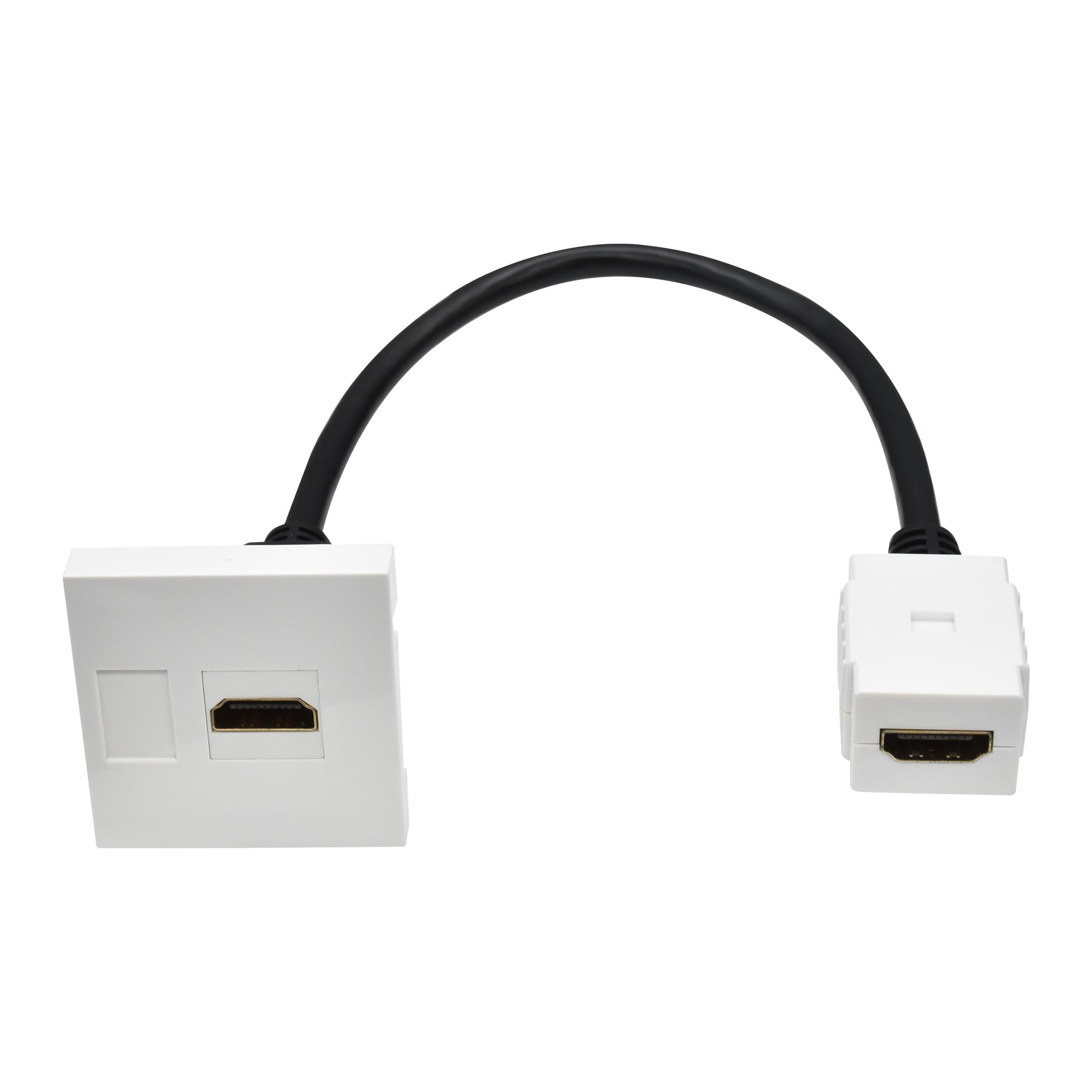 PRIMER РКМ-20-10-П Розетка мультимедийная HDMI M/M (2 модуля) белая IEK — фото