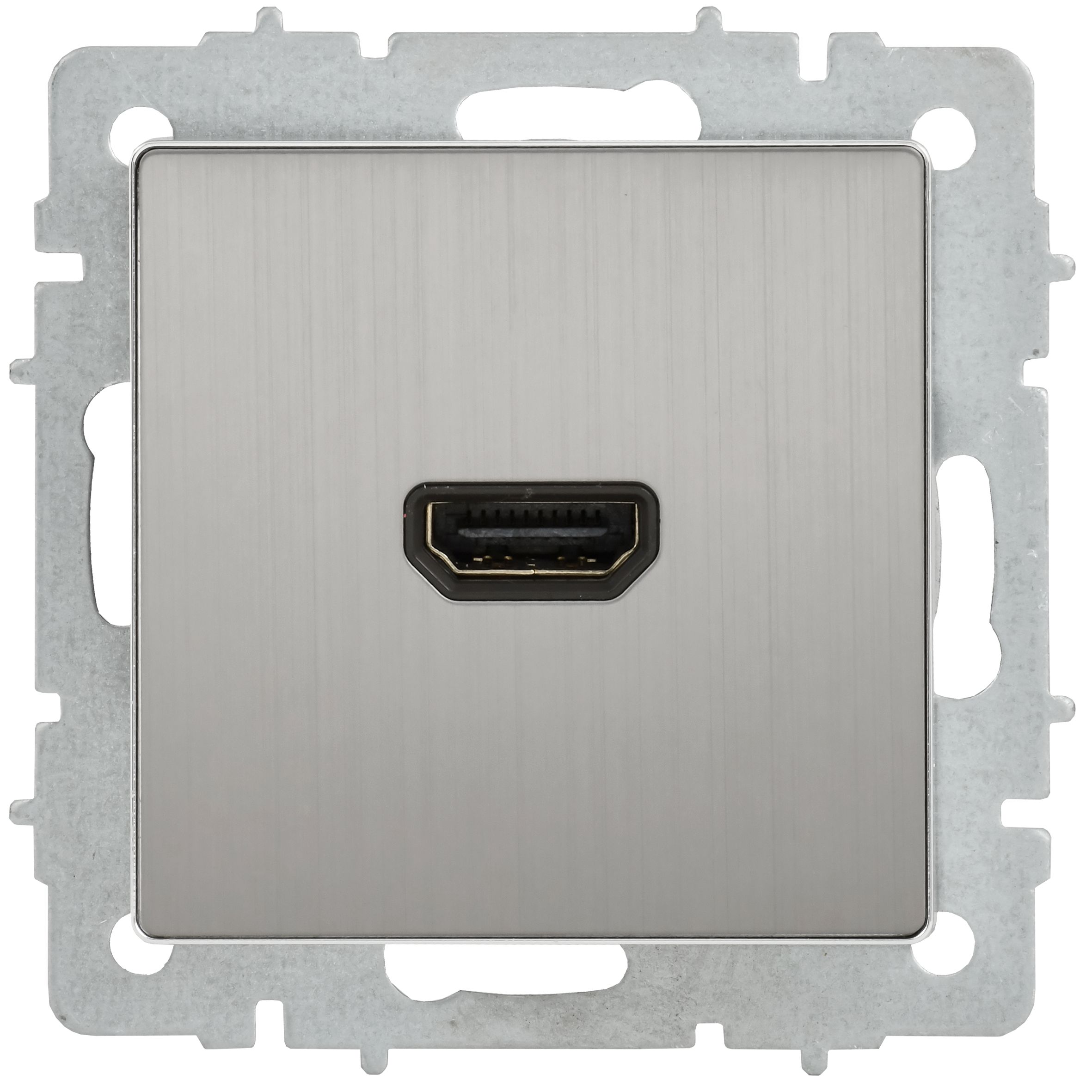 BRITE Розетка HDMI РHDMI-0-БрГН металл хром/никель IEK — фото