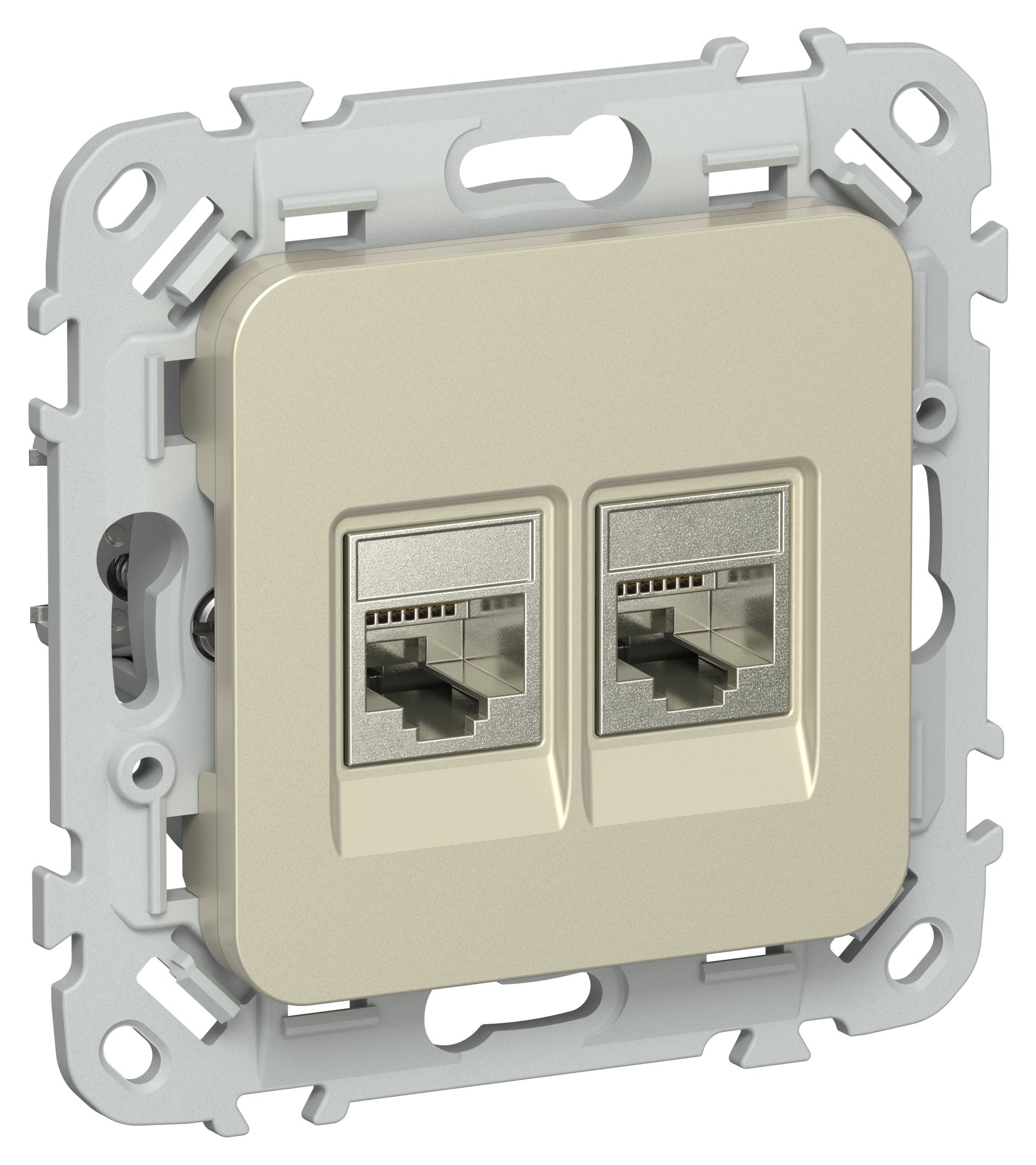 FLITE Розетка 2-местная компьютерная RJ45 категория 5Е STP РК5е-2-1-ФлШ шампань IEK