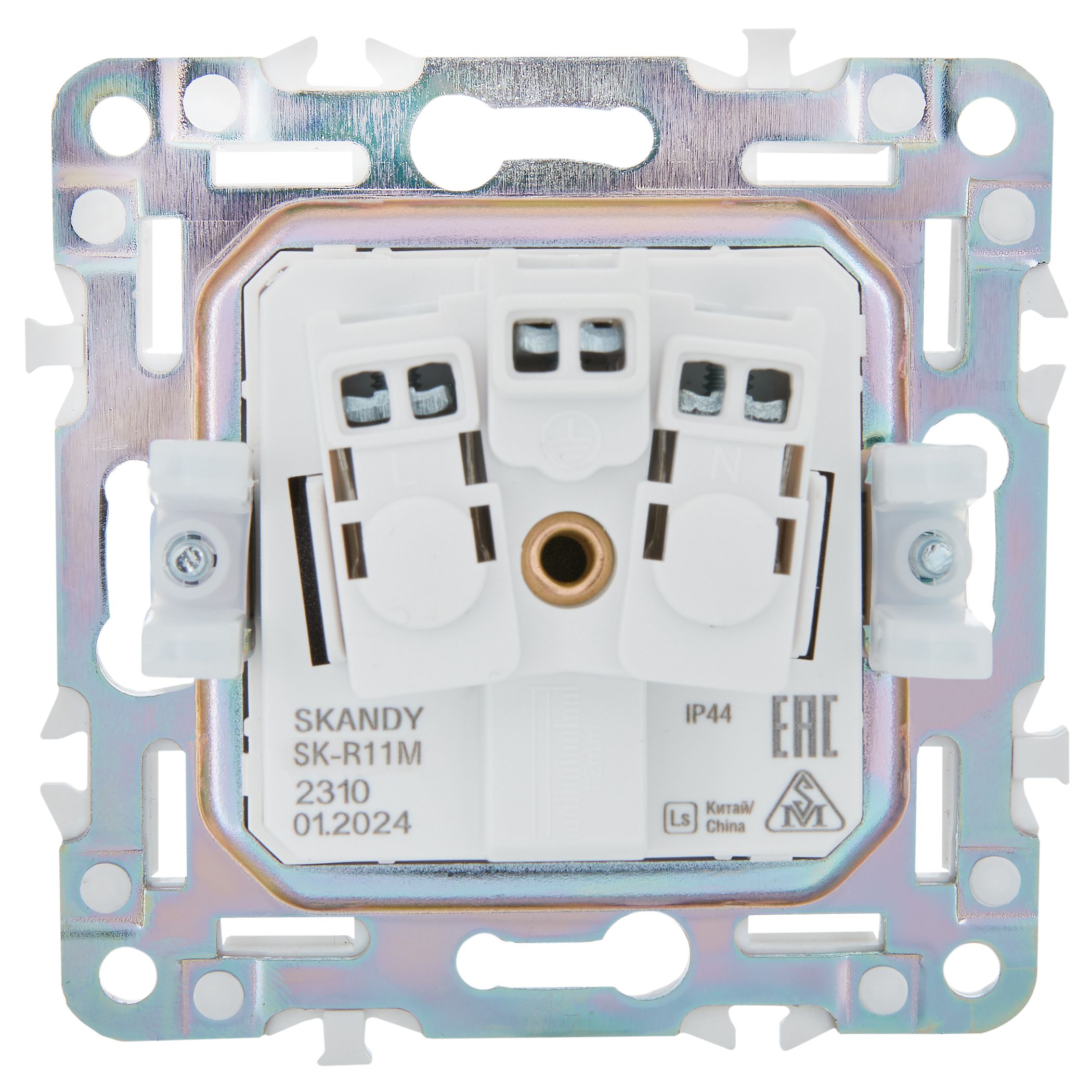 SKANDY Розетка 1-местная с заземлением с защитными шторками и крышкой 16А IP44 SK-R11G мятный IEK — фото