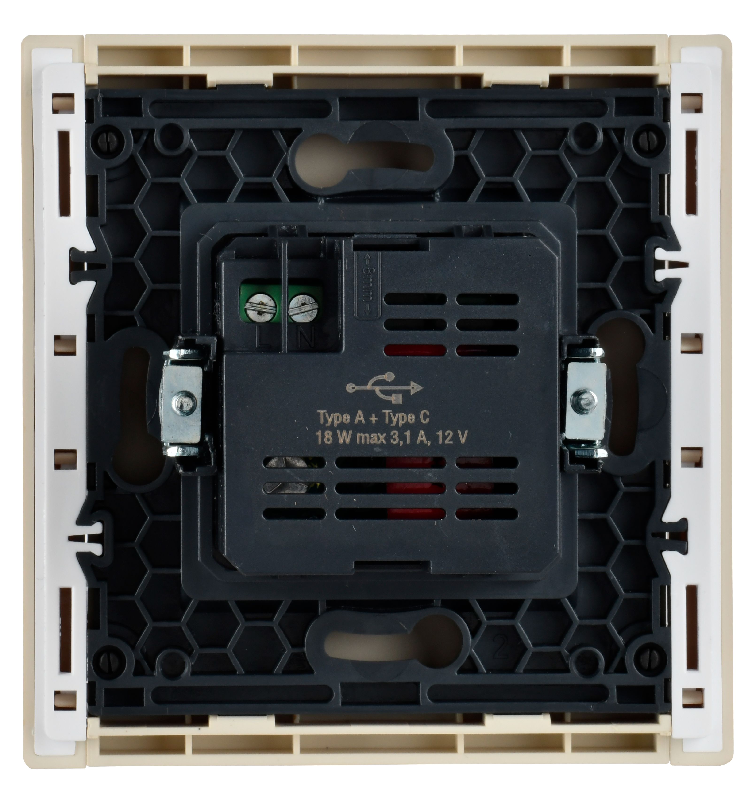 FORTE&PIANO Розетка USB A+C 18Вт FP451 ваниль IEK — фото