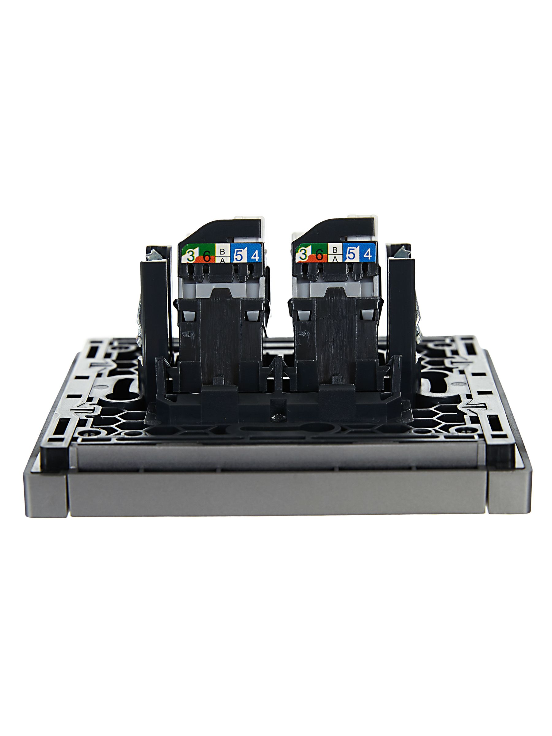 FORTE&PIANO Розетка компьютерная двойная RJ45 кат.5E FP533 сталь IEK — фото