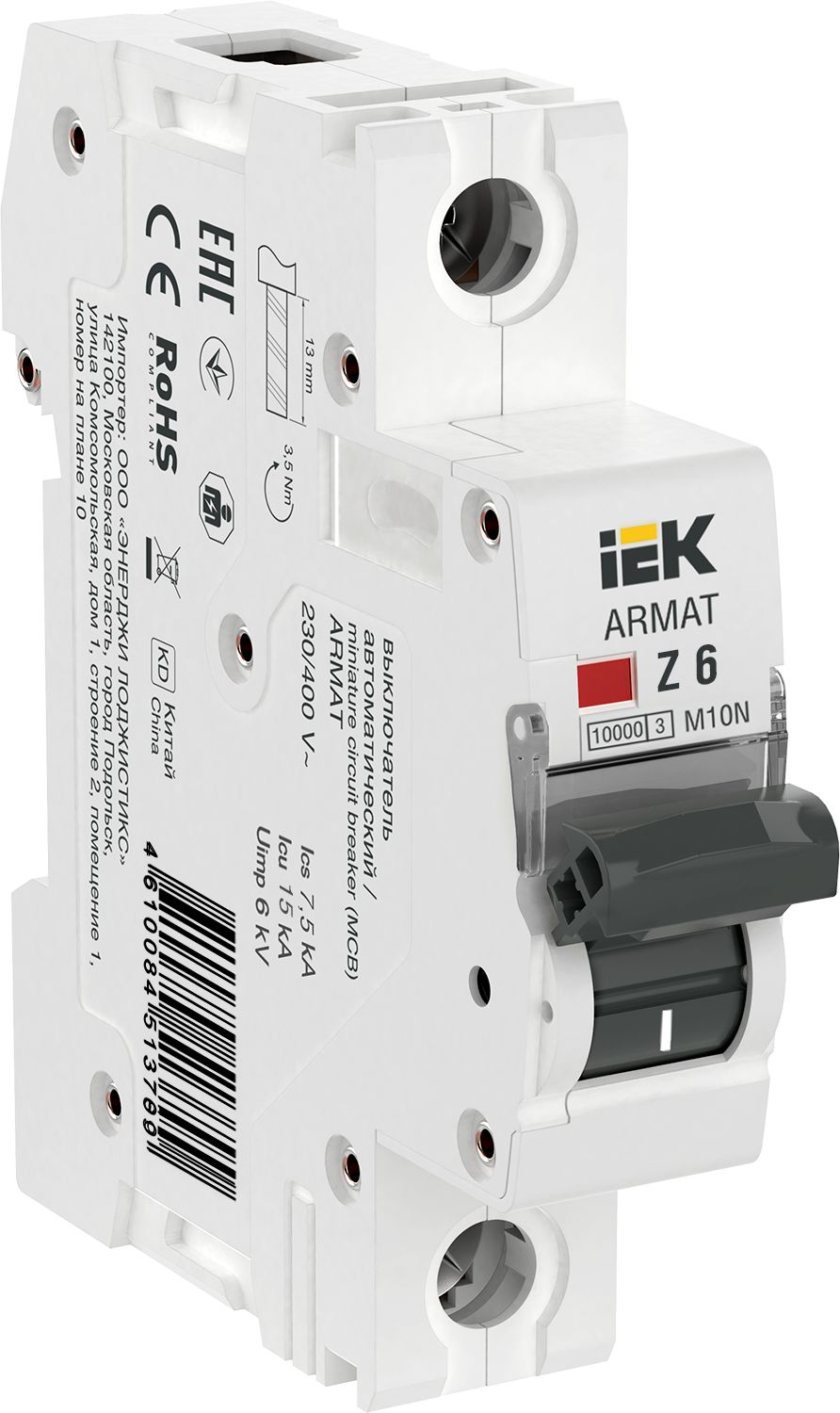 ARMAT Автоматический выключатель M10N 1P Z 6А IEK