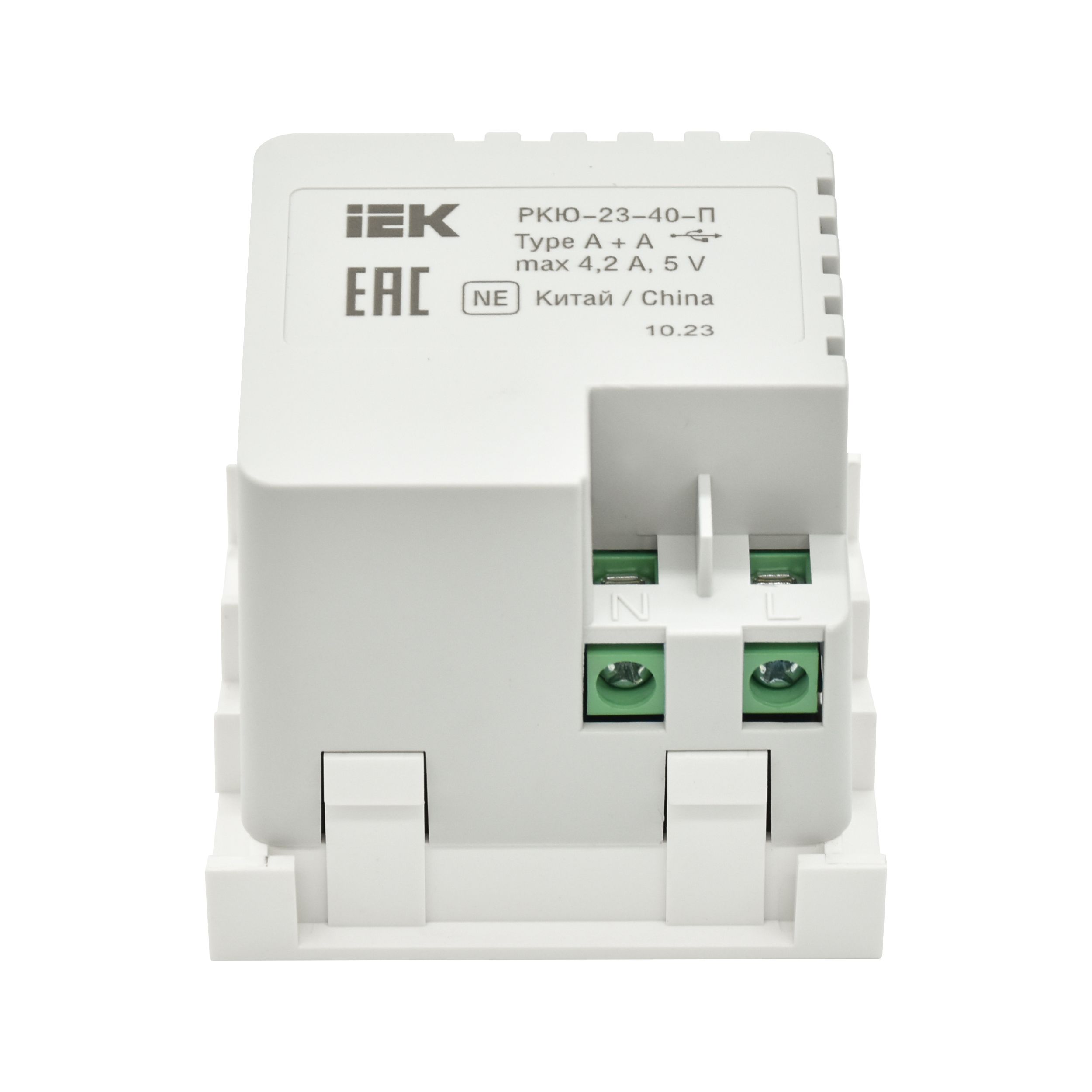 PRIMER РКЮ-23-40-П Розетка USB A+A 5В 4,2А (2 модуля) белая IEK — фото