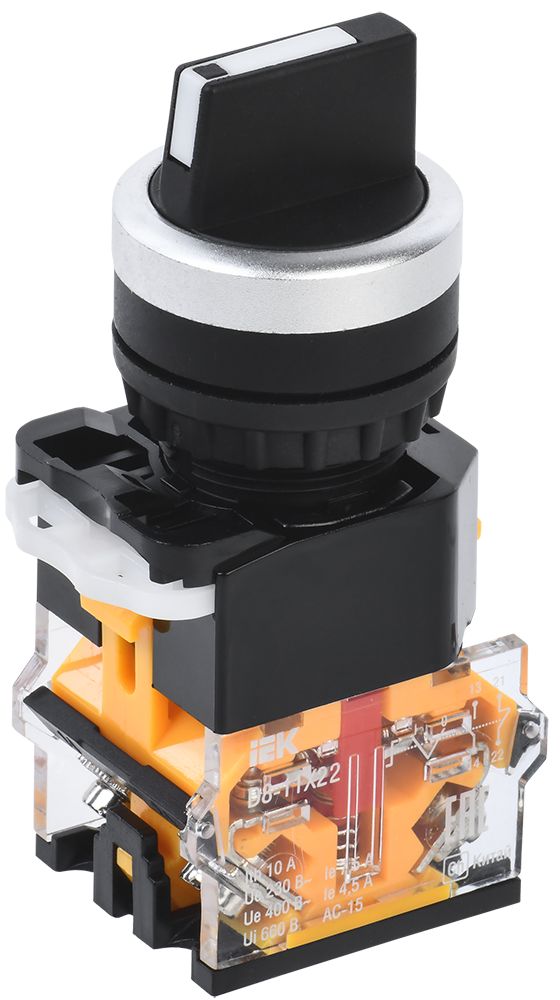 Переключатель D8-11X22 на 2 положения 1NO+1NC черный IEK