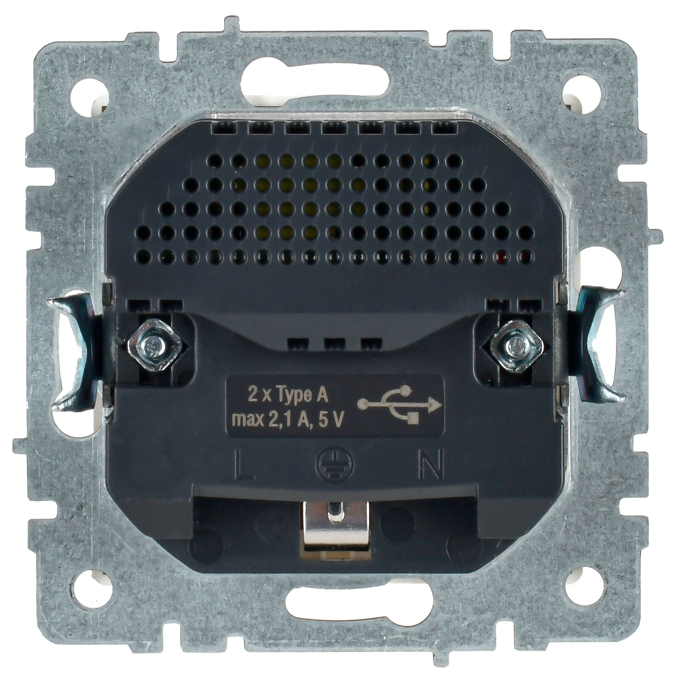 BRITE Розетка 1-местная с заземлением с защитными шторками 16А с USB A+A 5В 2,1А РЮш10-1-БрБ белый IEK — фото