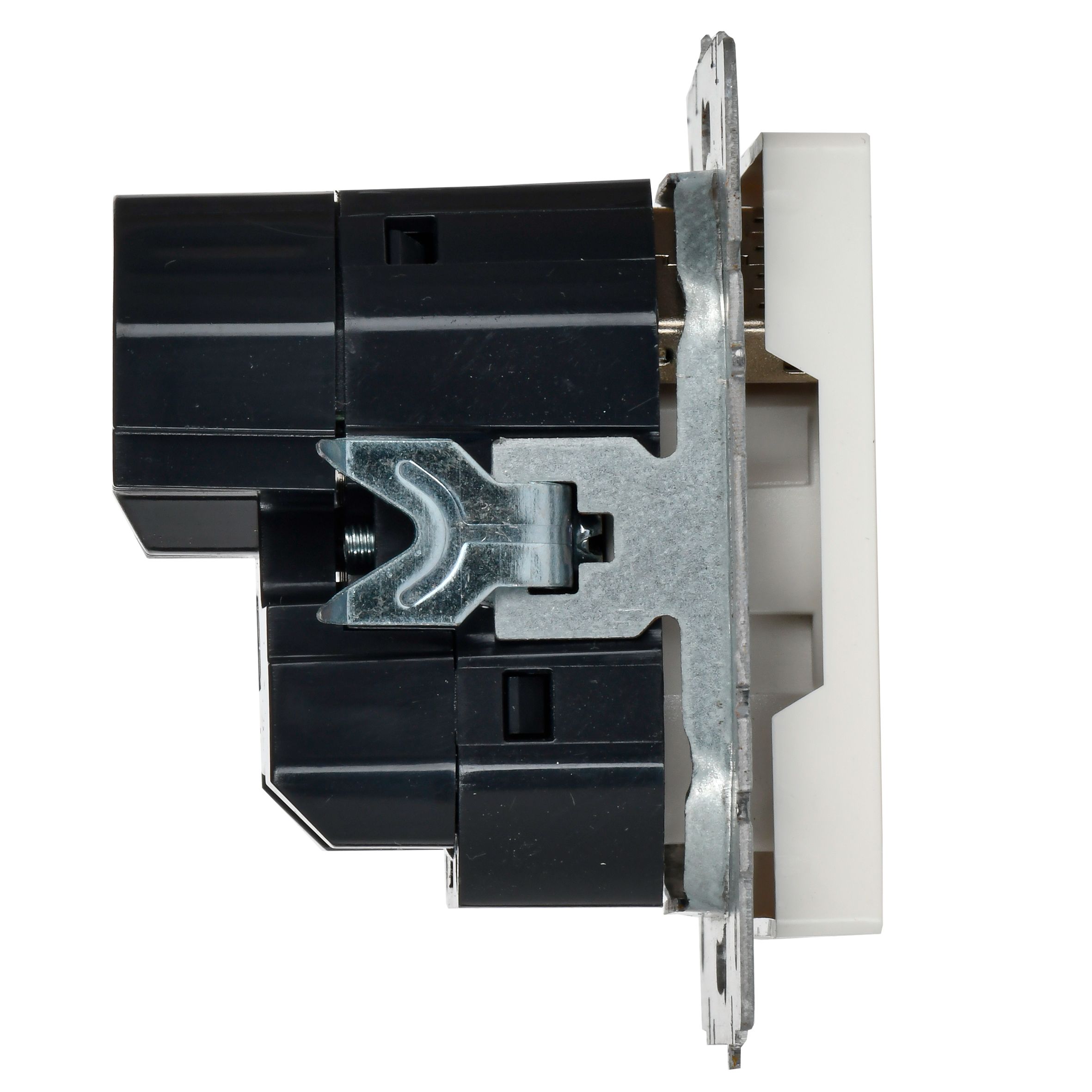 BRITE Розетка 1-местная с заземлением с защитными шторками 16А с USB A+A 5В 2,1А РЮш10-1-БрБ белый IEK — фото