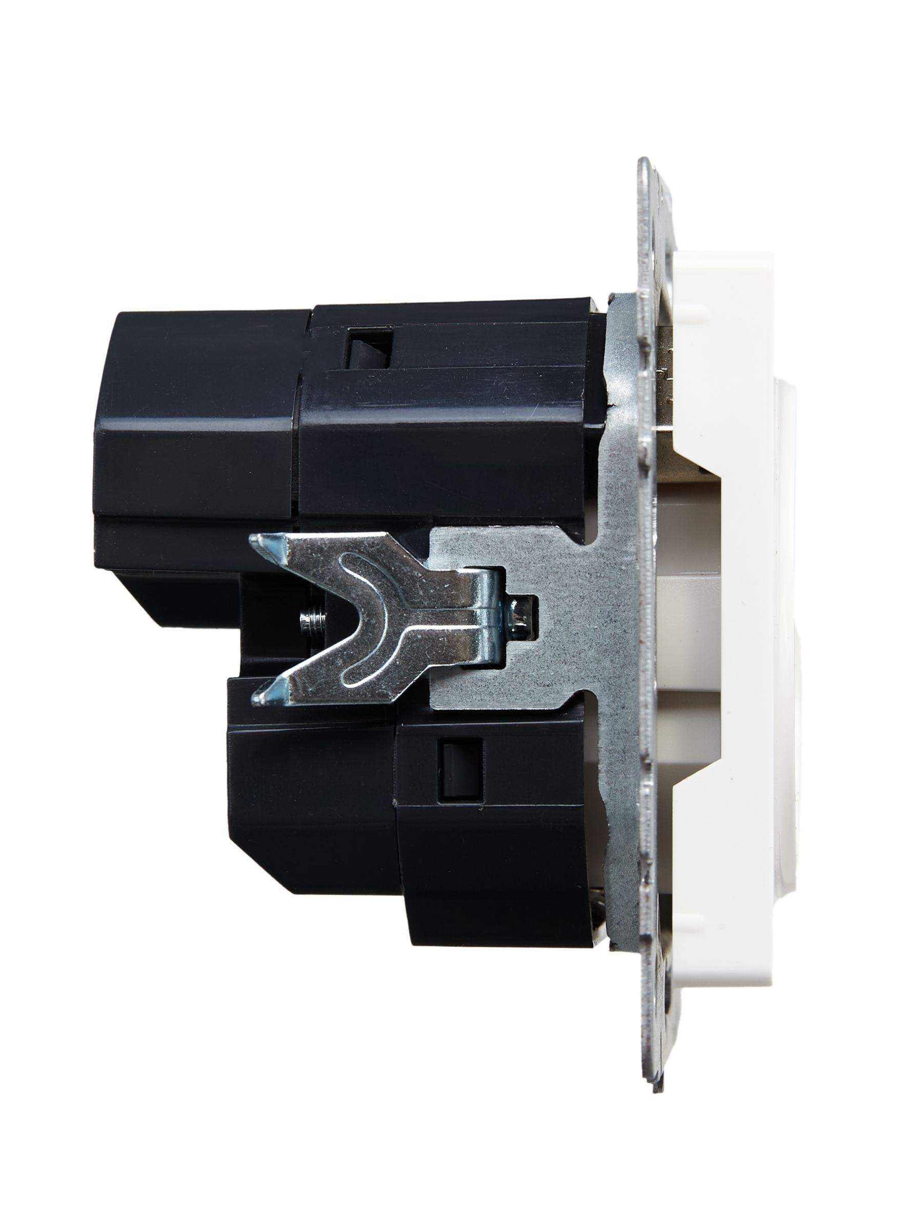 BRITE Розетка 1-местная с заземлением с защитными шторками 16А с USB A+A 5В 3,1А РЮш10-2-БрБ белый IEK — фото