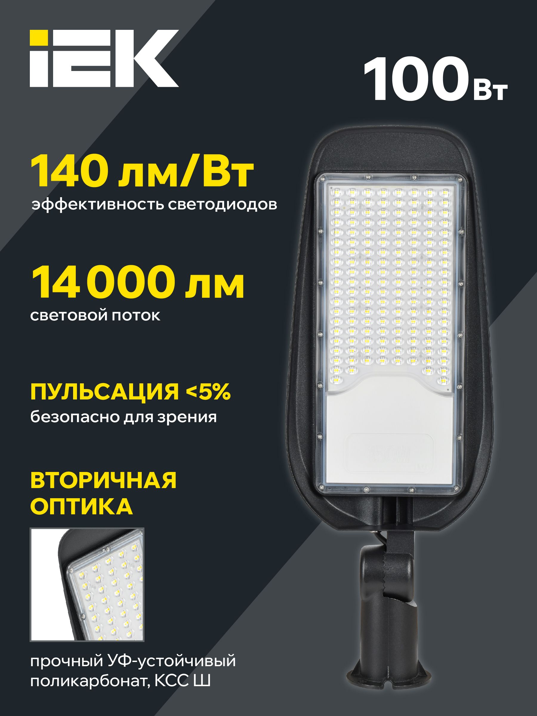 Светильник светодиодный консольный ДКУ 1014-100Ш 5000К IP65 IEK — фото