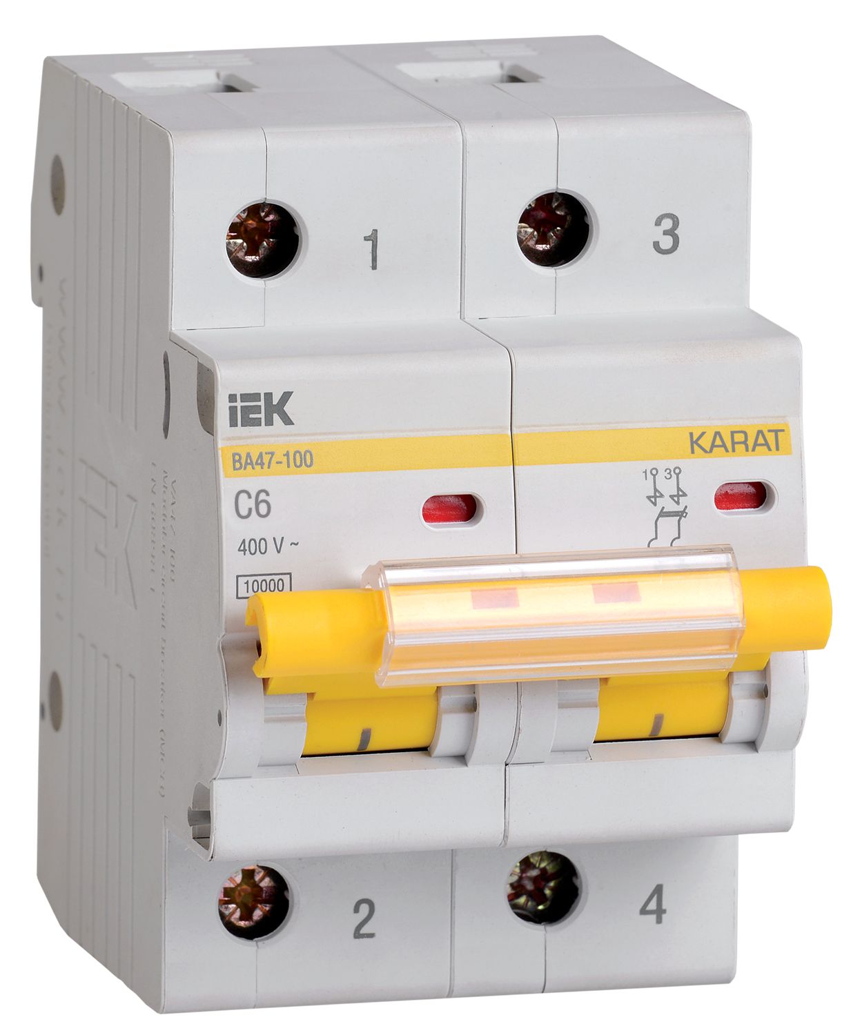 KARAT Автоматический выключатель ВА47-100 2P C 6А 10кА IEK