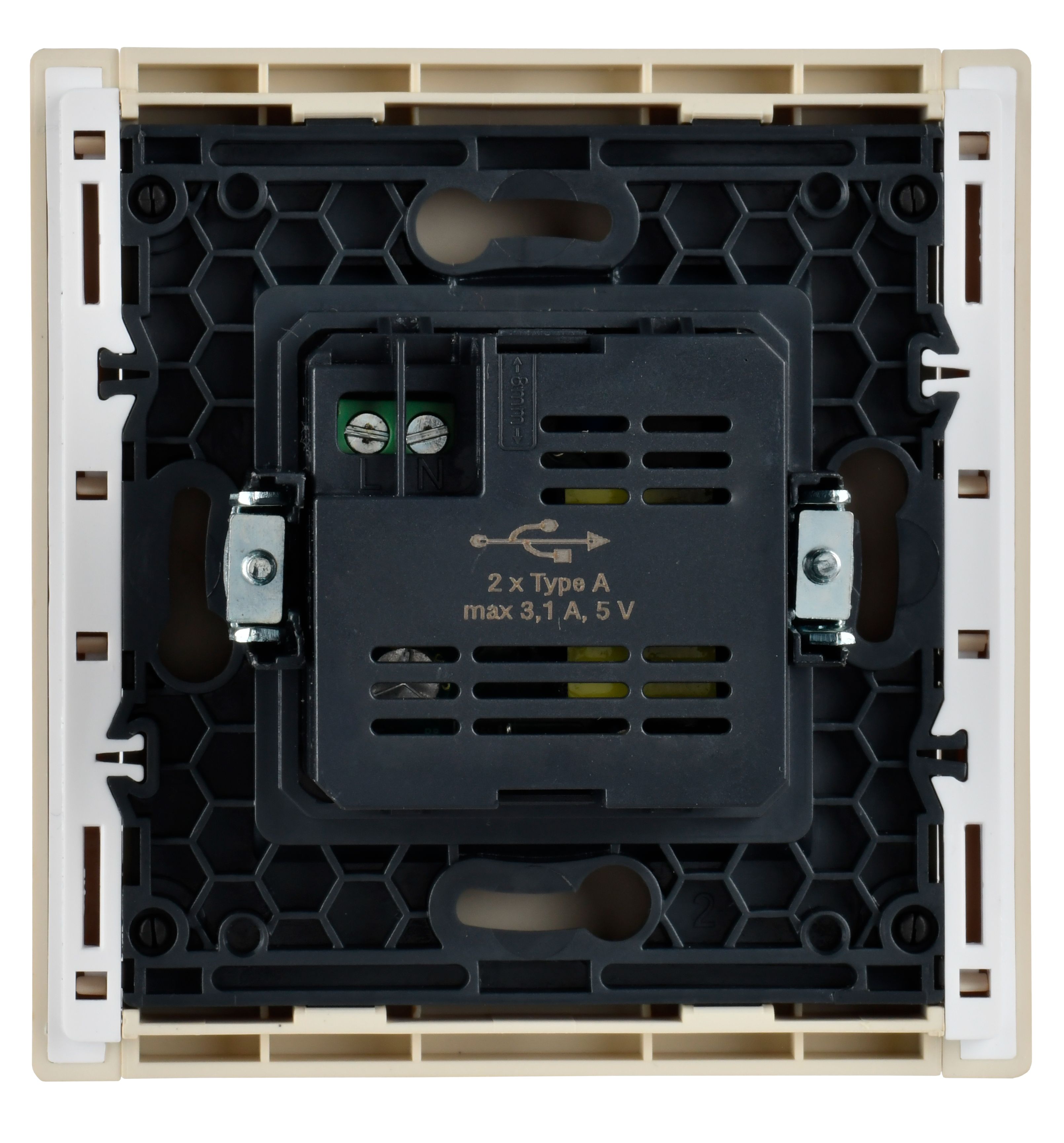 FORTE&PIANO Розетка USB A+A 3,1А FP449 ваниль IEK — фото
