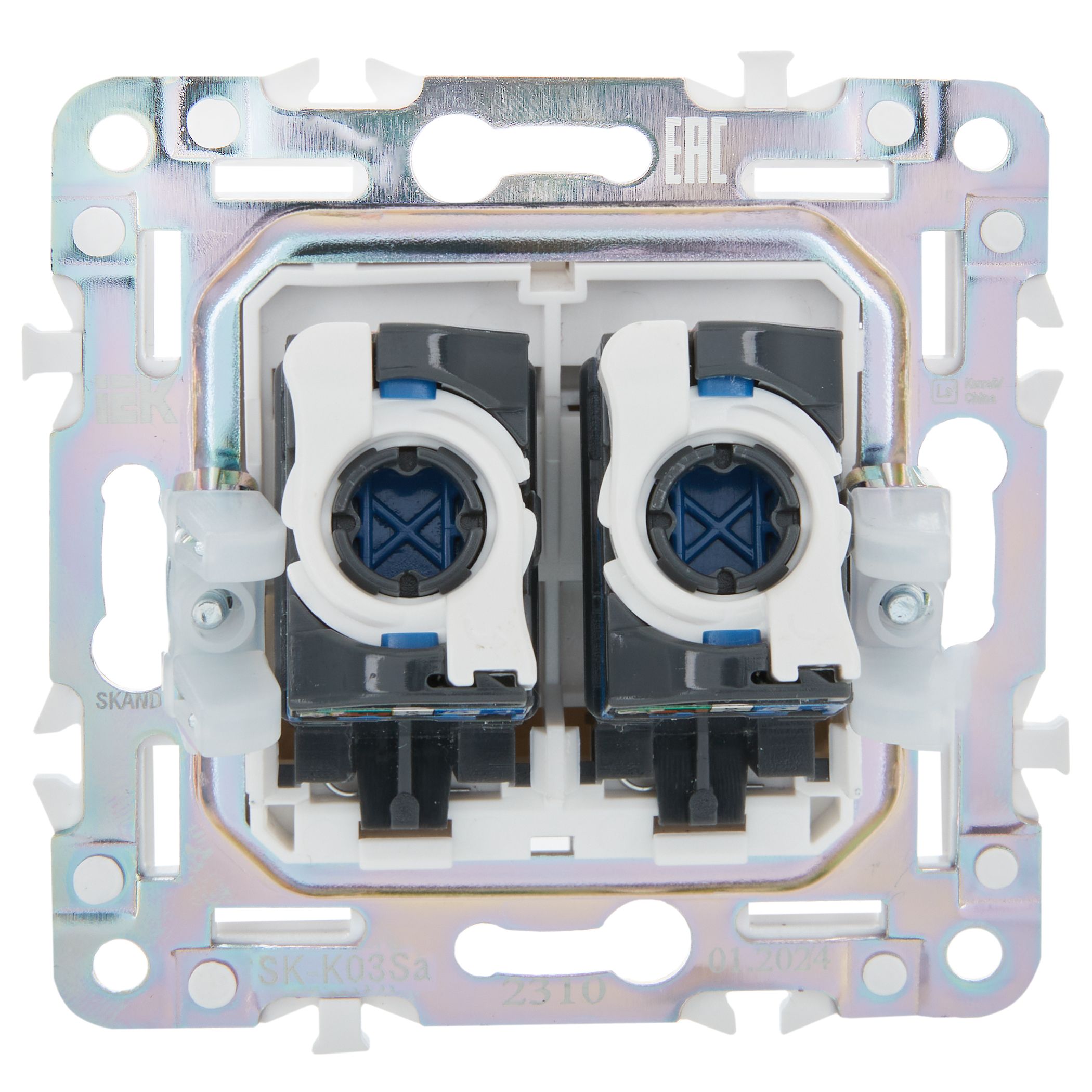 SKANDY Розетка компьютерная двойная RJ45 кат.5E SK-K03Sa песочный IEK — фото