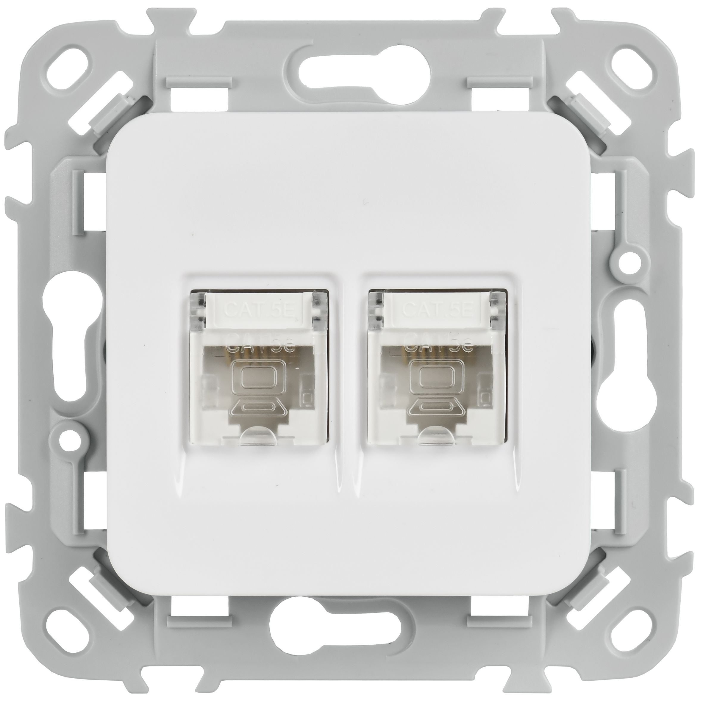 FLITE Розетка 2-местная компьютерная RJ45 категория 5Е UTP РК5е-2-0-ФлБ белый IEK — фото