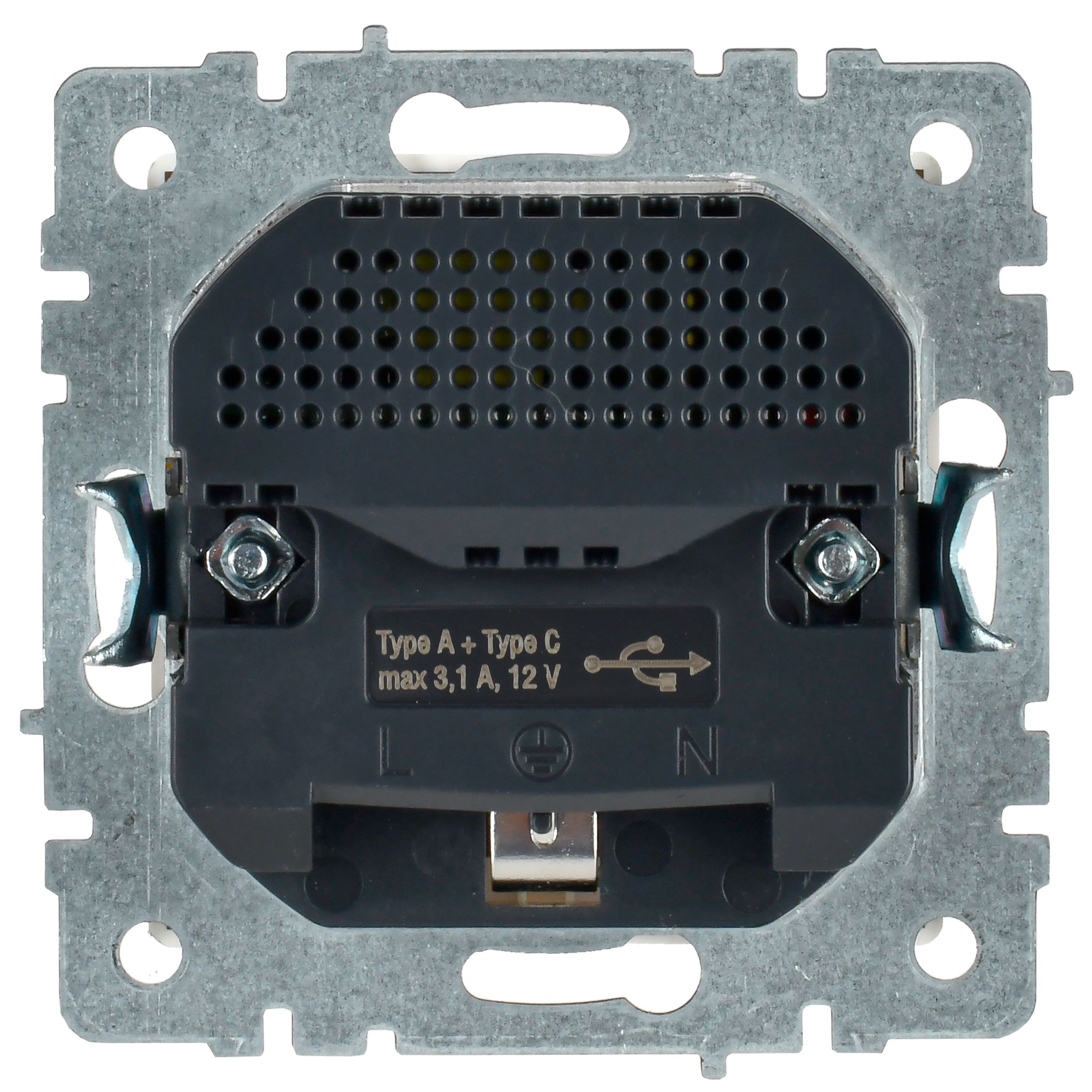 BRITE Розетка 1-местная с заземлением с защитными шторками 16А с USB A+C 18Вт РЮш11-1-БрБ белый IEK — фото