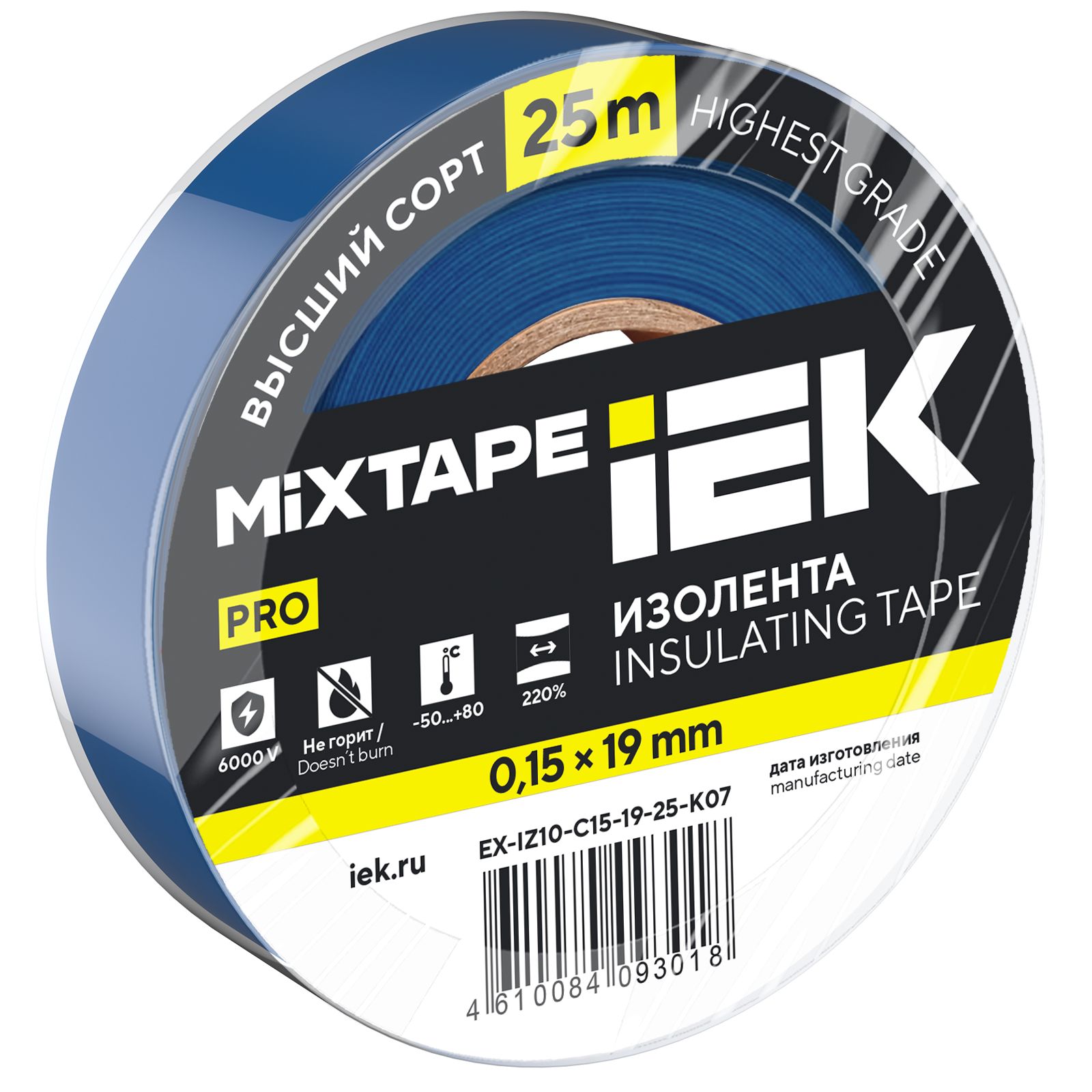 MIXTAPE PRO Изолента 0,15х19мм синяя 25м IEK — фото
