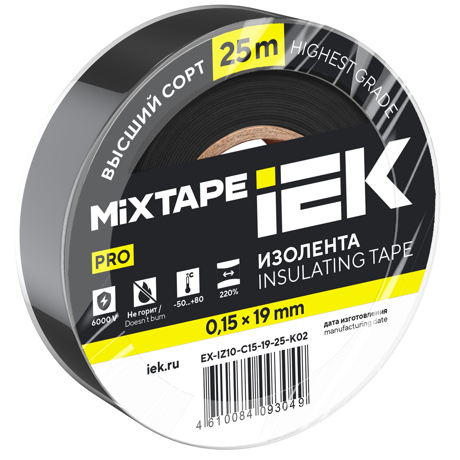 MIXTAPE PRO Изолента 0,15х19мм черная 25м IEK — фото