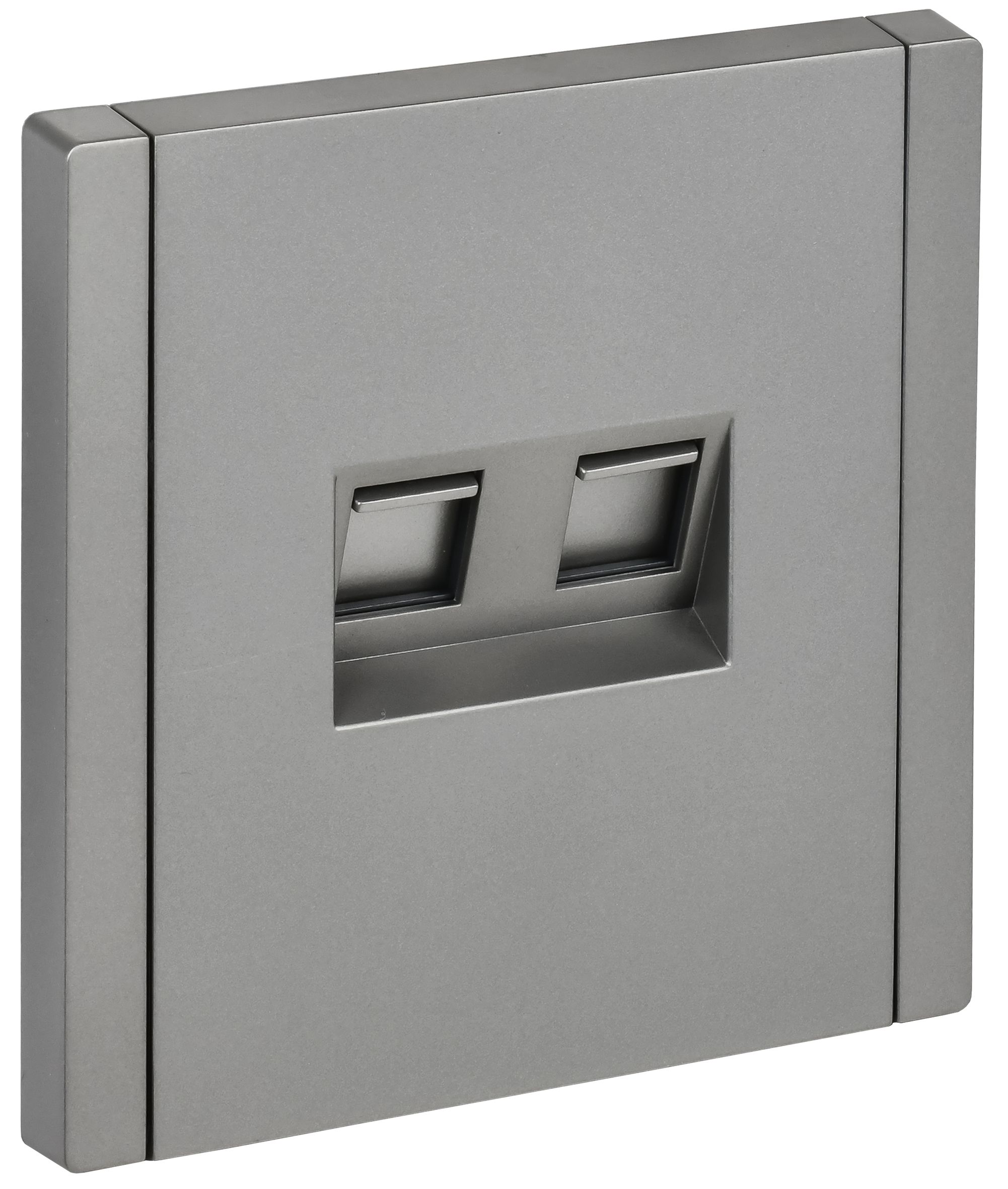 FORTE&PIANO Розетка компьютерная двойная RJ45 кат.6 FP534 сталь IEK — фото
