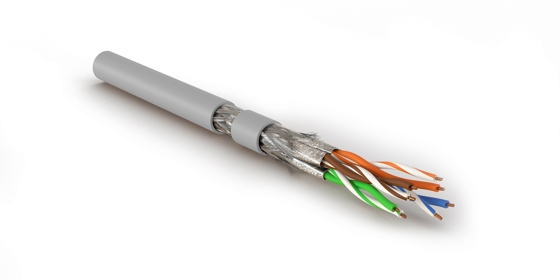 Hyperline SFTP4-C8.1-S23-IN-LSZH-GY-305 (305 м) Кабель витая пара, экранированный S/FTP, общий экран оплетка, каждая пара в фольге, категория 8.1 (Класс I, 2000MHz), 4 пары 23 AWG, 4х2х0,60 мм, однопров.жилы, LSZH, нг(А)-HF, внутр.-40°C – +75°C, серый — фото