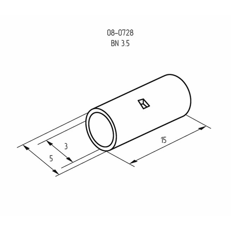 Соединительная гильза L-15мм, 2,5-4мм² (ГМЛ (DIN) 4) REXANT — фото