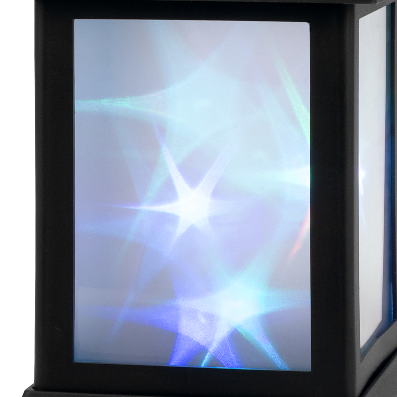 Декоративный фонарь 11х11х22,5 см, черный корпус, цвет свечения RGB с эффектом мерцания NEON-NIGHT — фото
