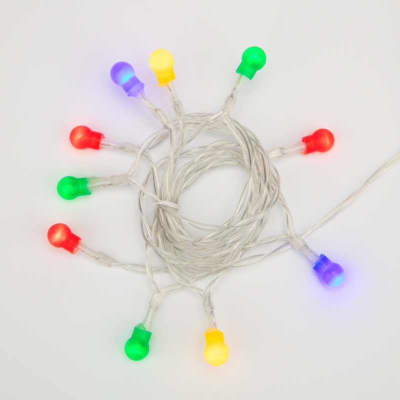 Гирлянда светодиодная Шарики 1,5 м, 10 LED, прозрачный ПВХ, цвет свечения мультиколор, 2 х АА (батарейки не в комплекте) NEON-NIGHT — фото