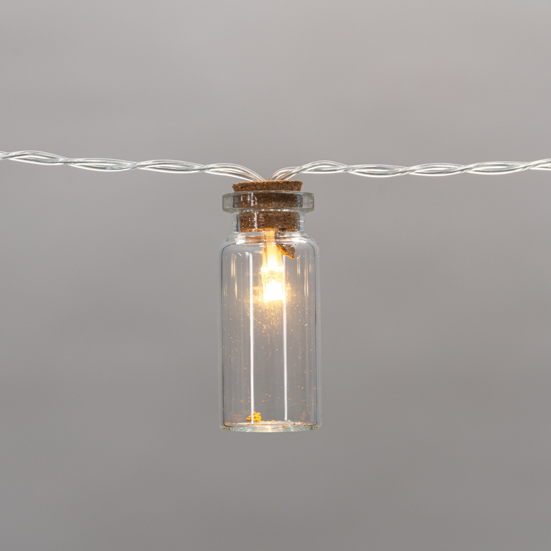 Гирлянда светодиодная Баночки 1,5 м, 10 LED, прозрачный ПВХ, цвет свечения теплый белый, 2 х АА (батарейки не в комплекте) NEON-NIGHT — фото