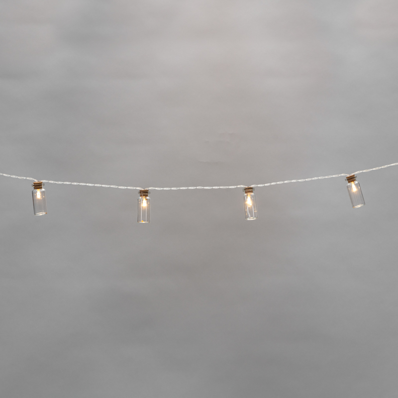 Гирлянда светодиодная Баночки 1,5 м, 10 LED, прозрачный ПВХ, цвет свечения теплый белый, 2 х АА (батарейки не в комплекте) NEON-NIGHT — фото