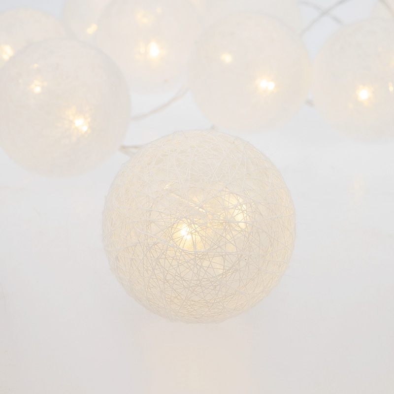 Тайские фонарики Пломбир 1.5 м, 10 LED, прозрачный ПВХ, цвет свечения теплый белый, 2 х АА (батарейки не в комплекте) NEON-NIGHT — фото