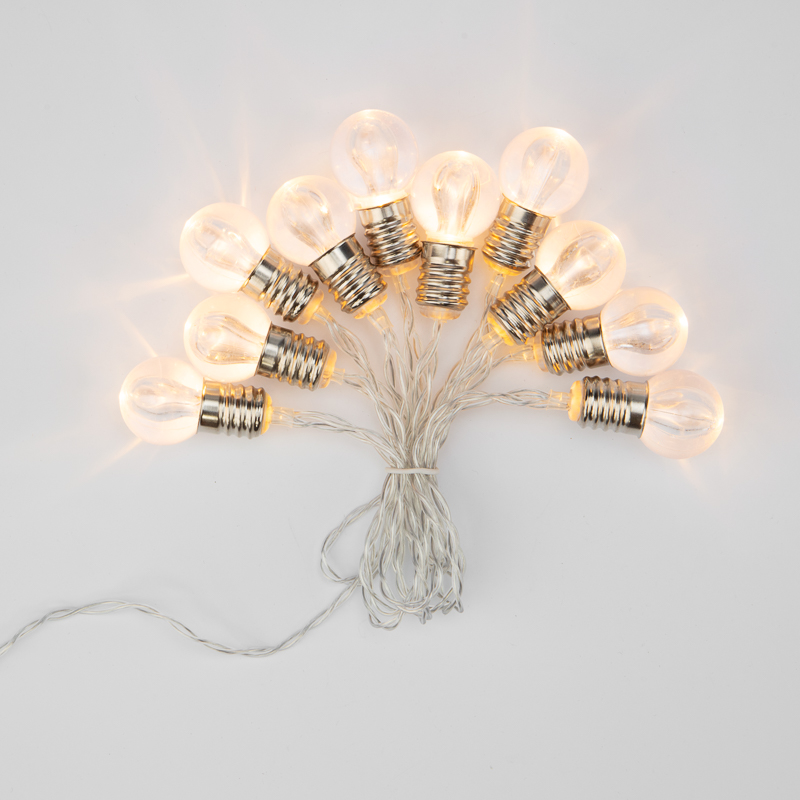 Гирлянда светодиодная Лампочки 10 LED, 1.5 м, прозрачный ПВХ, теплый белый цвет свечения, 2 х АА (батарейки не в комплекте) NEON-NIGHT — фото